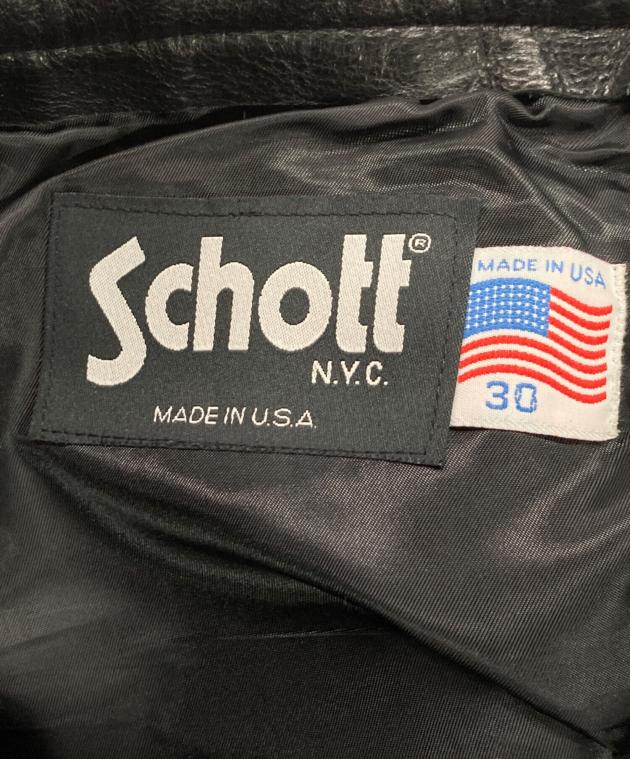中古・古着通販】Schott (ショット) レザーパンツ ブラック サイズ