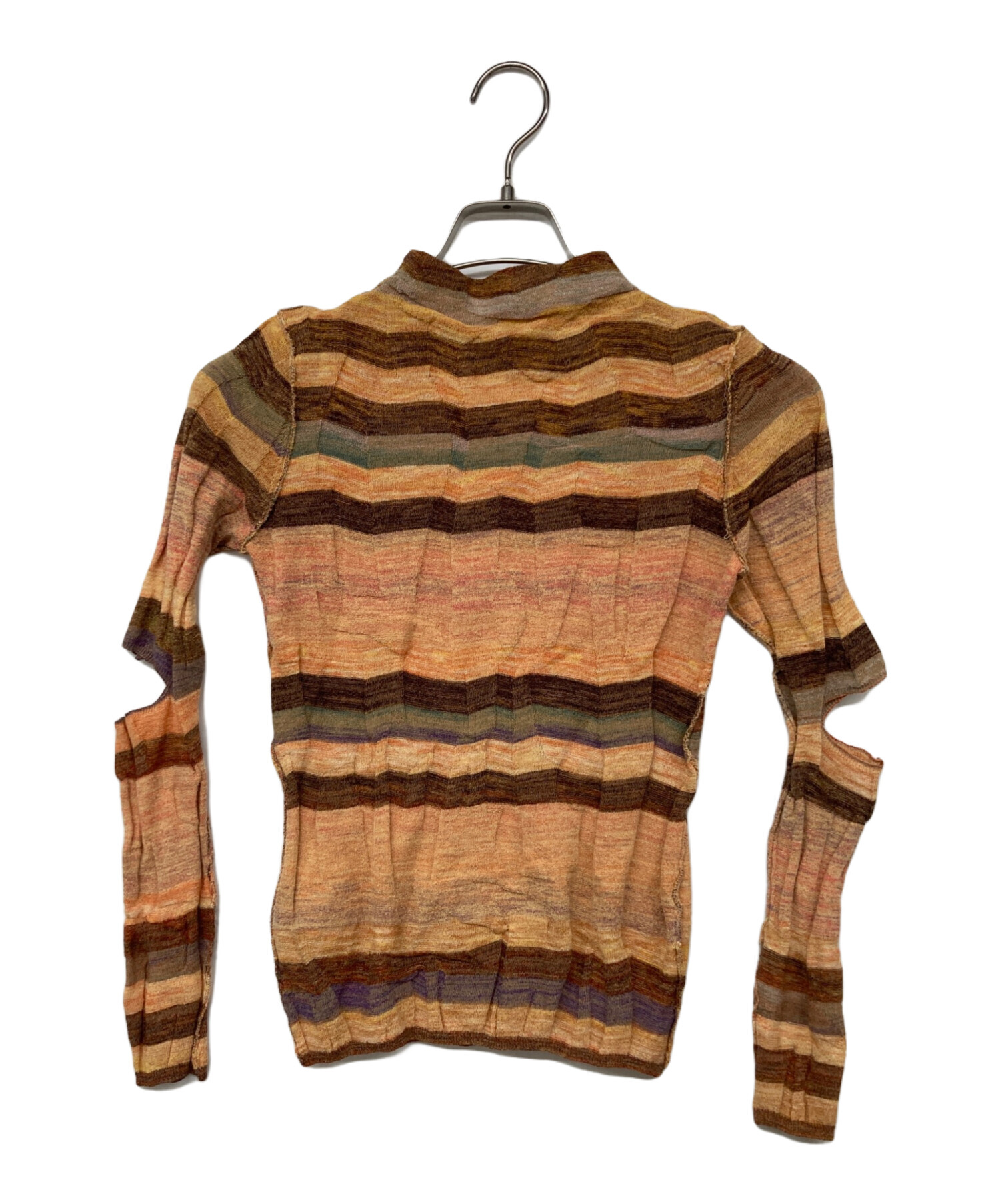 中古・古着通販】PERVERZE (パーバーズ) Wave Border Loose Knit T