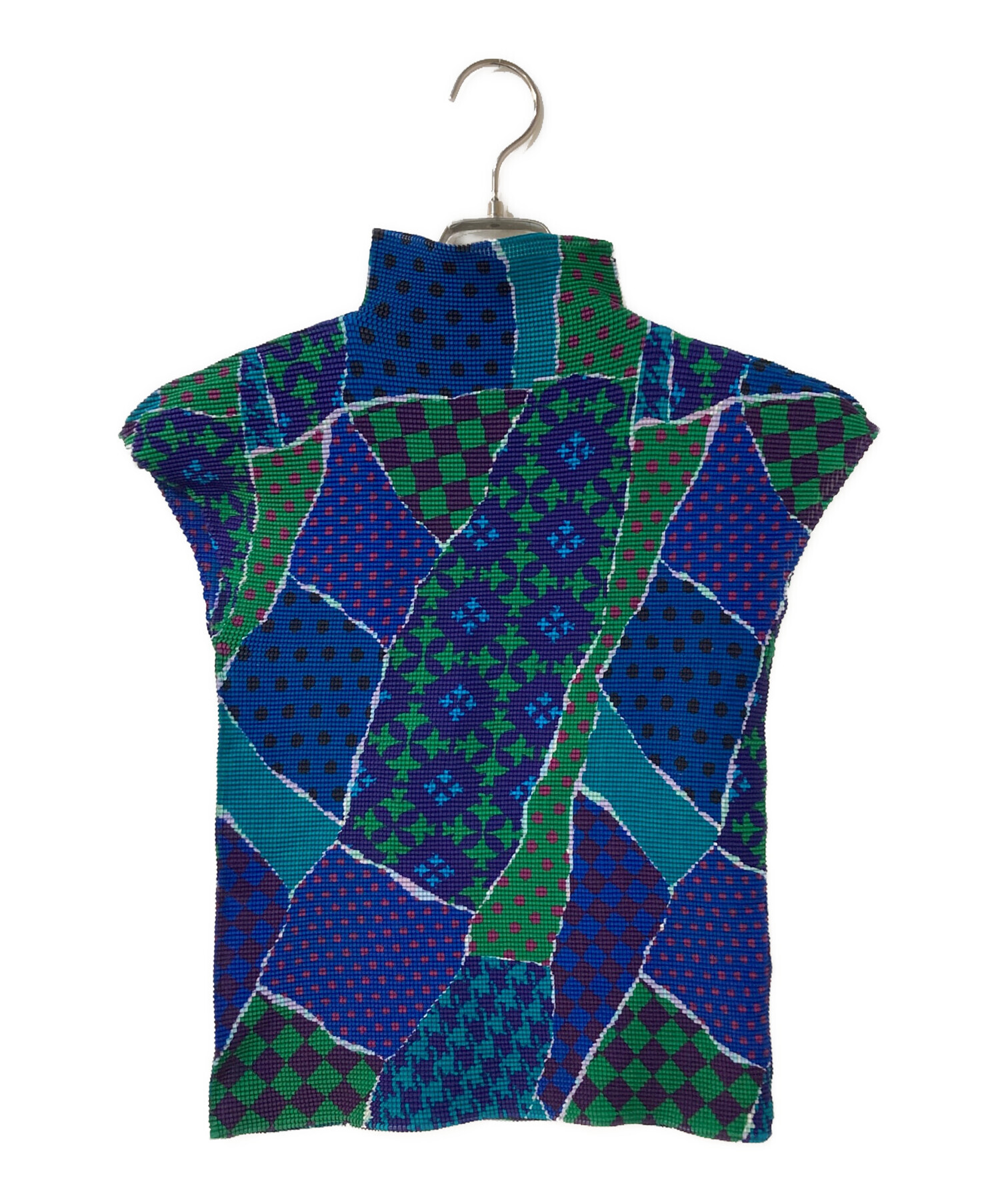 ISSEY MIYAKE イッセイミヤケ ブラウス M 青 【古着】【中古】【送料無料】 中古・古着通販】ISSEY MIYAKE me (イッセイ ミヤケ ミー) デザイン