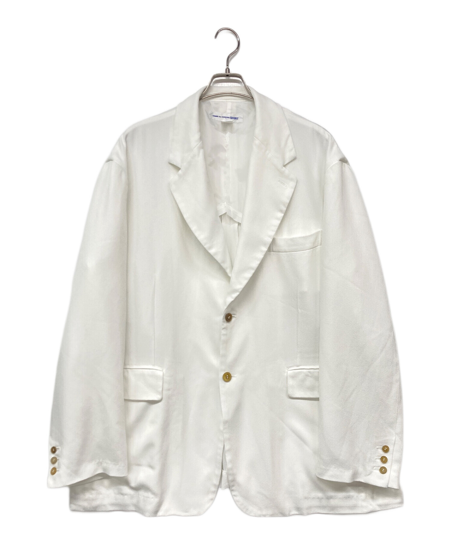 コムデギャルソン！美品！ ホワイト テーラードジャケット 中古・古着通販】COMME des GARCONS SHIRT (コムデギャルソンシャツ
