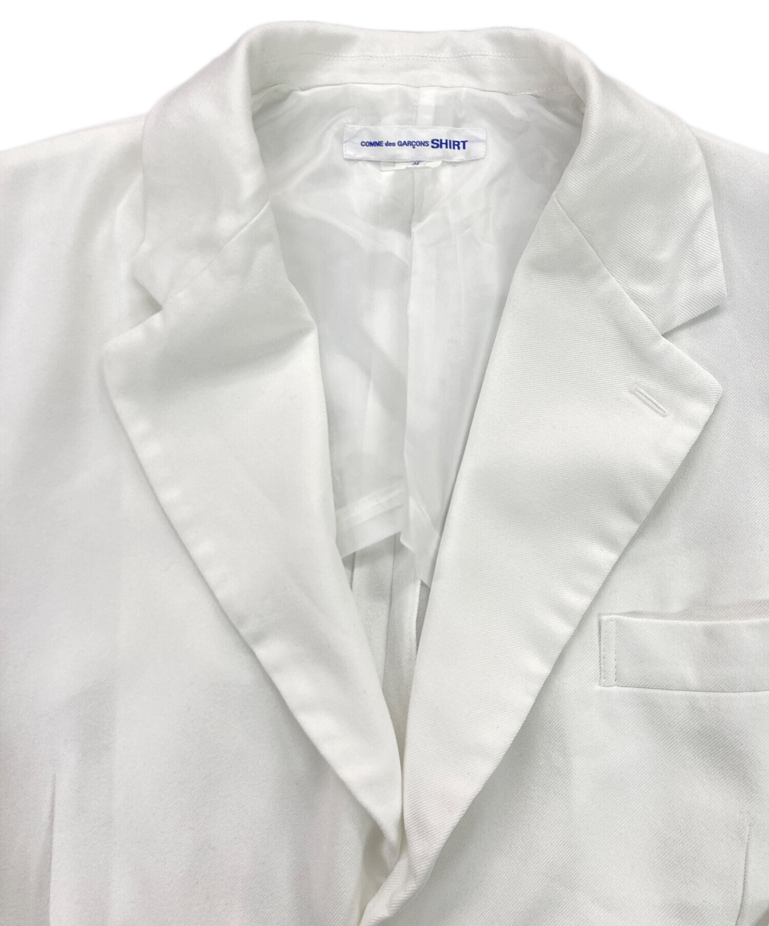 コムデギャルソン！美品！ ホワイト テーラードジャケット 中古・古着通販】COMME des GARCONS SHIRT (コムデギャルソンシャツ