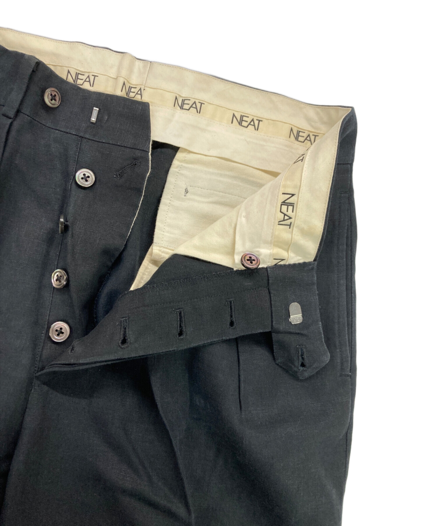 中古・古着通販】NEAT (ニート) リネンスラックス ネイビー サイズ:44