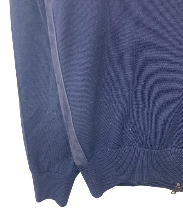 BRIONI ヘリンボーン ニット ジャケット ブルー Brioni ニット