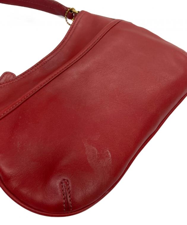 希少色 COACH ショルダーバッグ ワンショルダー レザー 9058 レッド 中古・古着通販】COACH (コーチ) アクセサリーワンショルダーバッグ