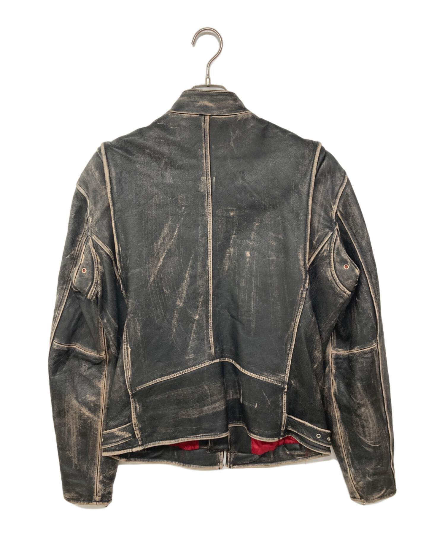 中古・古着通販】TEXACO (テキサコ) ワッペンシングルレザーライダース