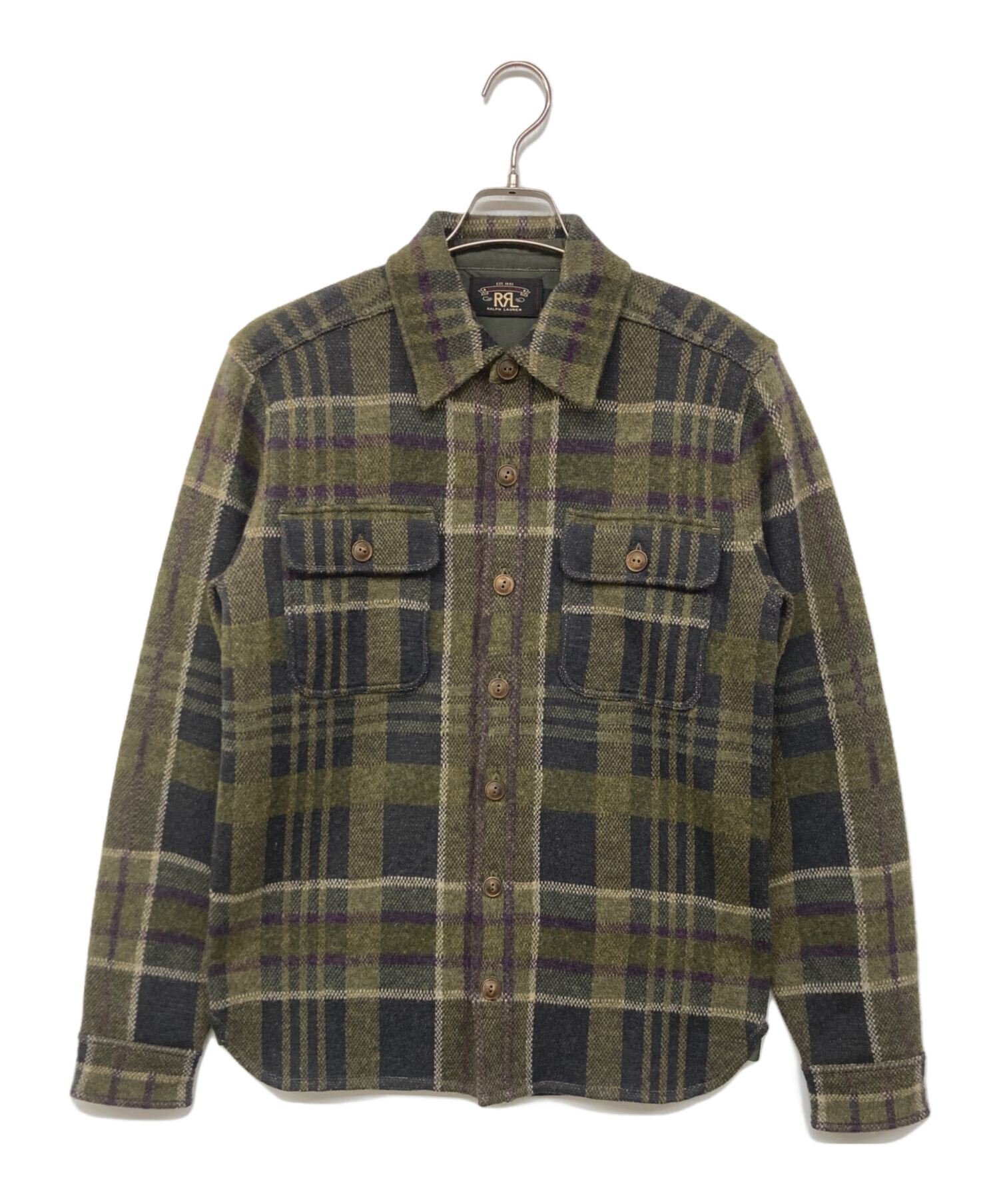 中古・古着通販】RRL (ダブルアールエル) Wool Cashmere Plaid Olive
