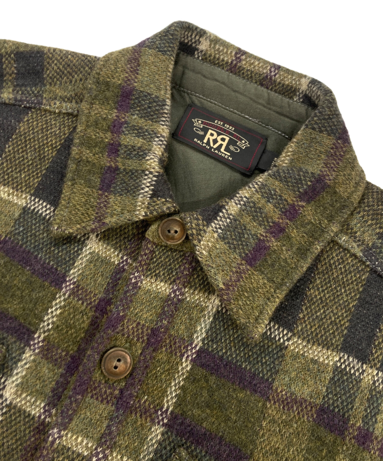 中古・古着通販】RRL (ダブルアールエル) Wool Cashmere Plaid Olive