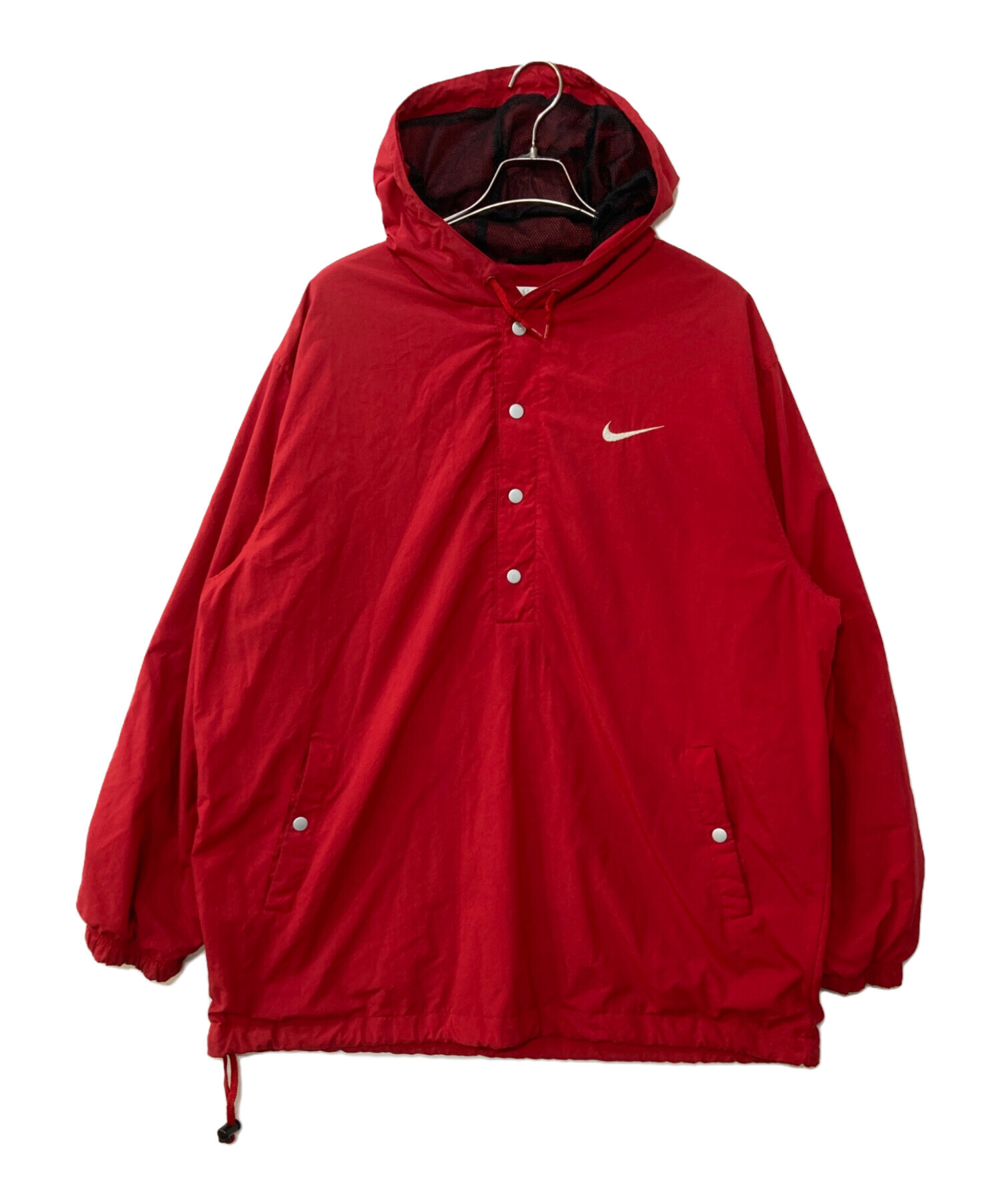中古・古着通販】NIKE (ナイキ) 90`sハーフスナップフーディ レッド