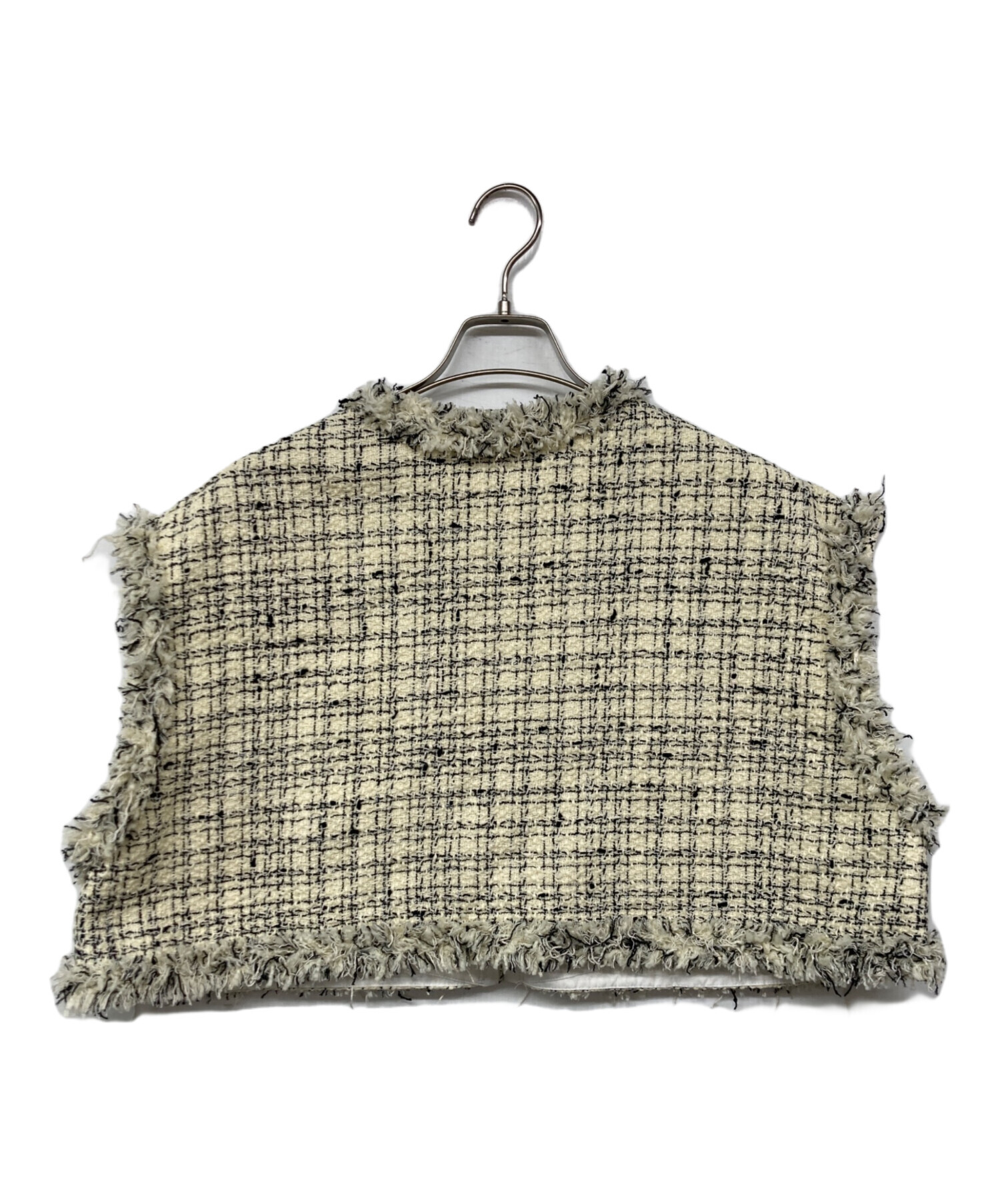 中古・古着通販】HYEON (ヘヨン) basil gilet ツイードジレ ホワイト