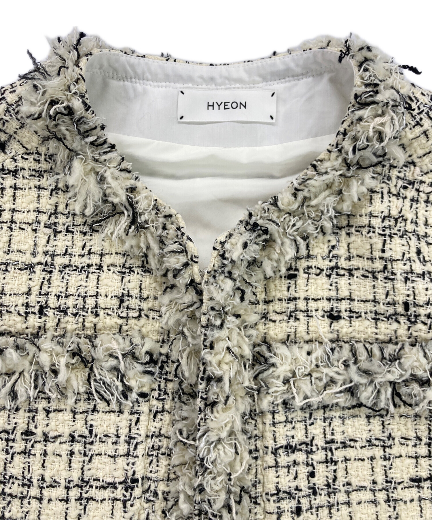 レディース 【新品】HYEON basil gilet white ツイードジレ