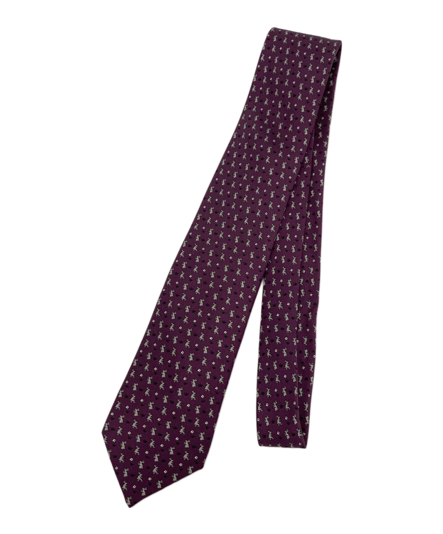 中古・古着通販】HERMES (エルメス) ウサギ サッカー 柄 ネクタイ