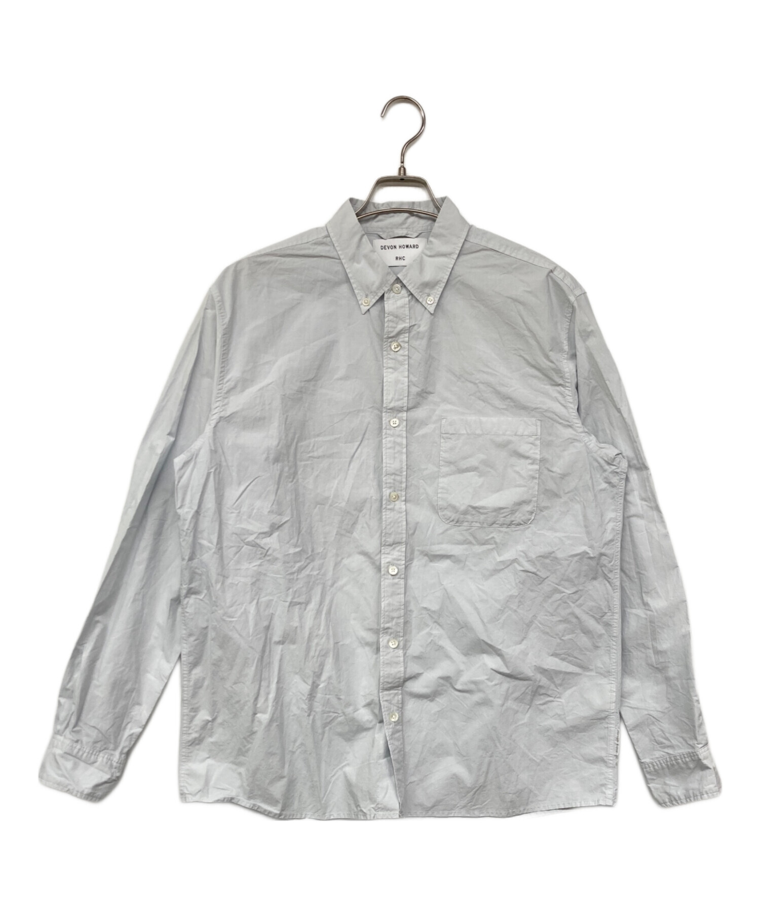 【RHC × DEVON HOWARD】ボタンダウンシャツ M ブルーシャツ 中古・古着通販】Ron Herman (ロンハーマン) DEVON HOWARD (デヴォン
