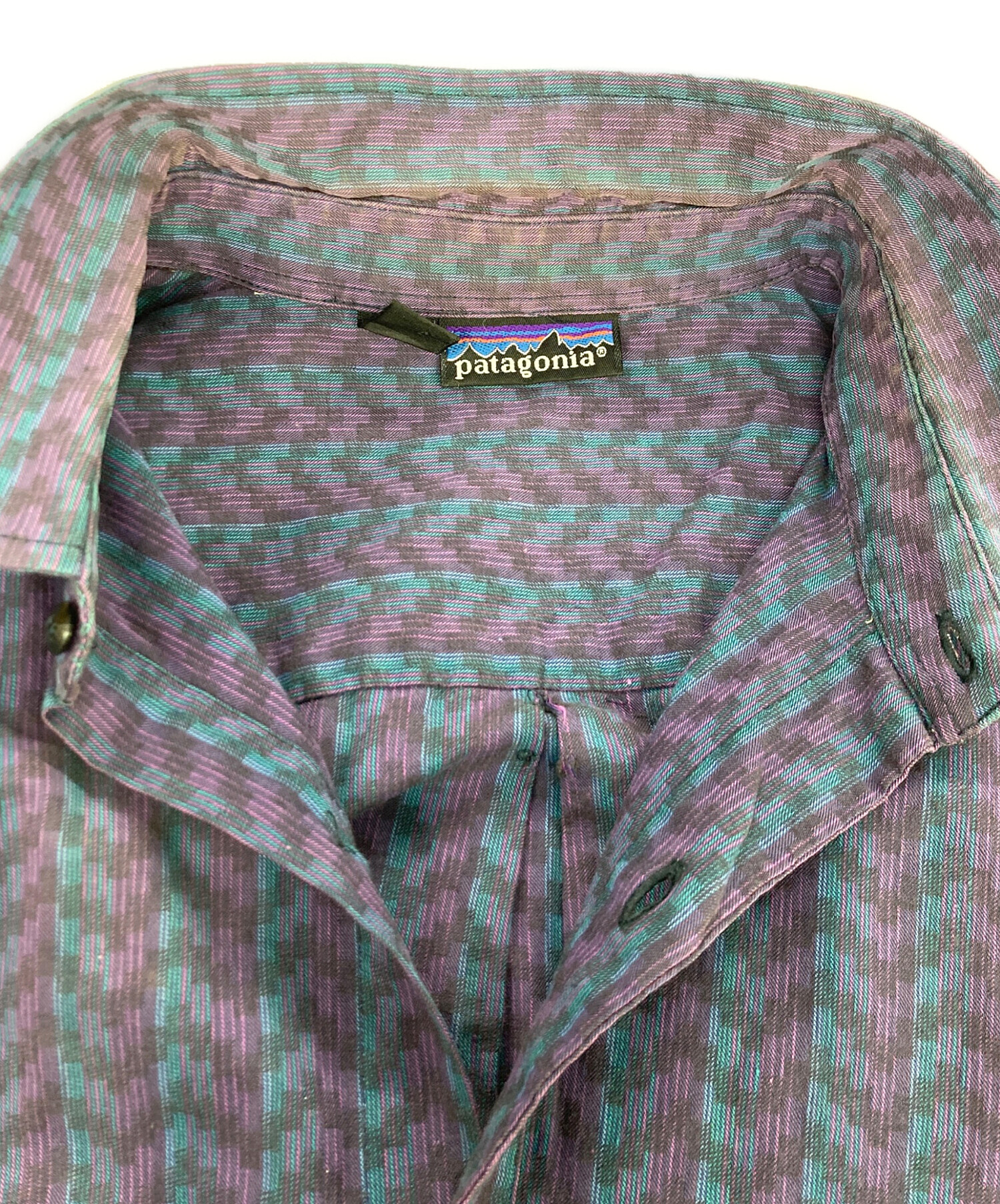中古・古着通販】Patagonia (パタゴニア) 90`S総柄L/Sシャツ ネイビー