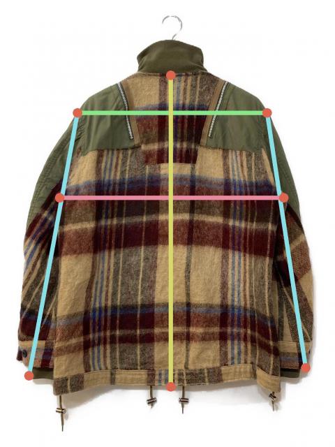 中古・古着通販】sacai (サカイ) 異素材切替モヘアチェックブルゾン