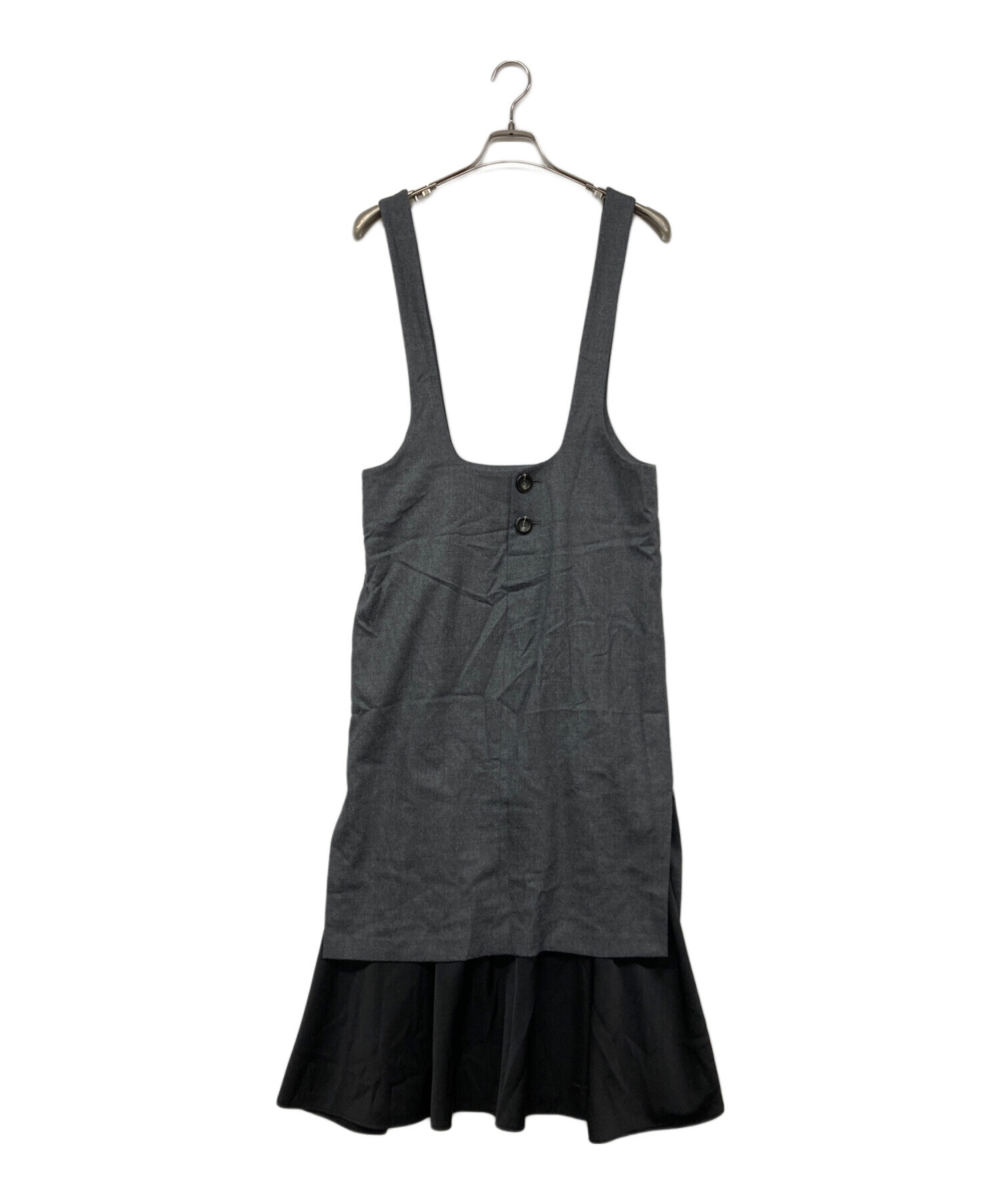 中古・古着通販】ENFOLD (エンフォルド) LAYERED JUMPER-SKIRT グレー
