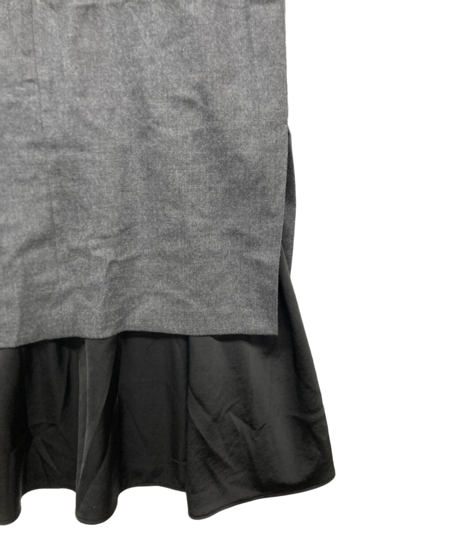 中古・古着通販】ENFOLD (エンフォルド) LAYERED JUMPER-SKIRT グレー