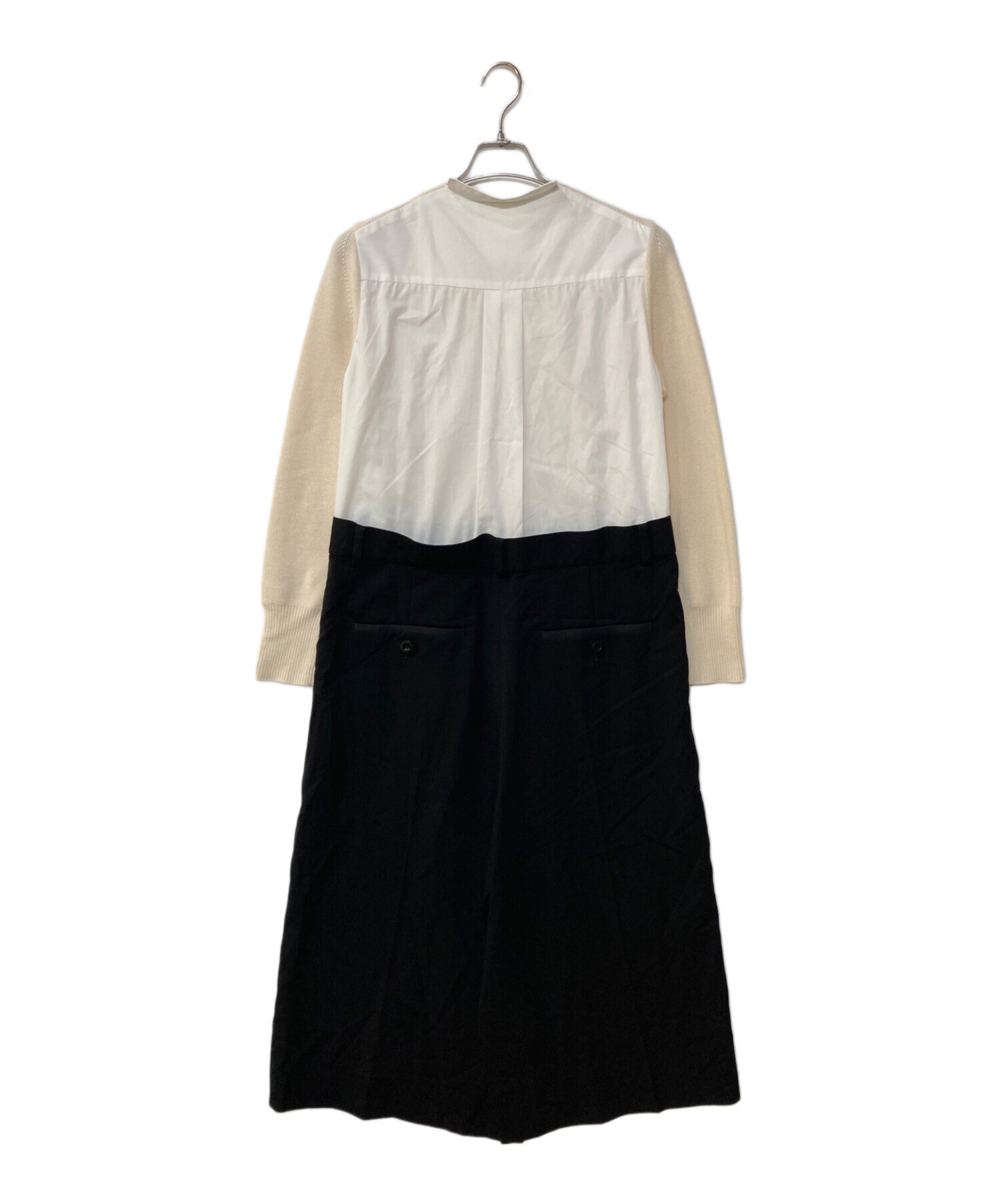 中古・古着通販】sacai (サカイ) ドッキングワンピース ホワイト 中古・古着通販】sacai (サカイ) ドッキングワンピース ホワイト