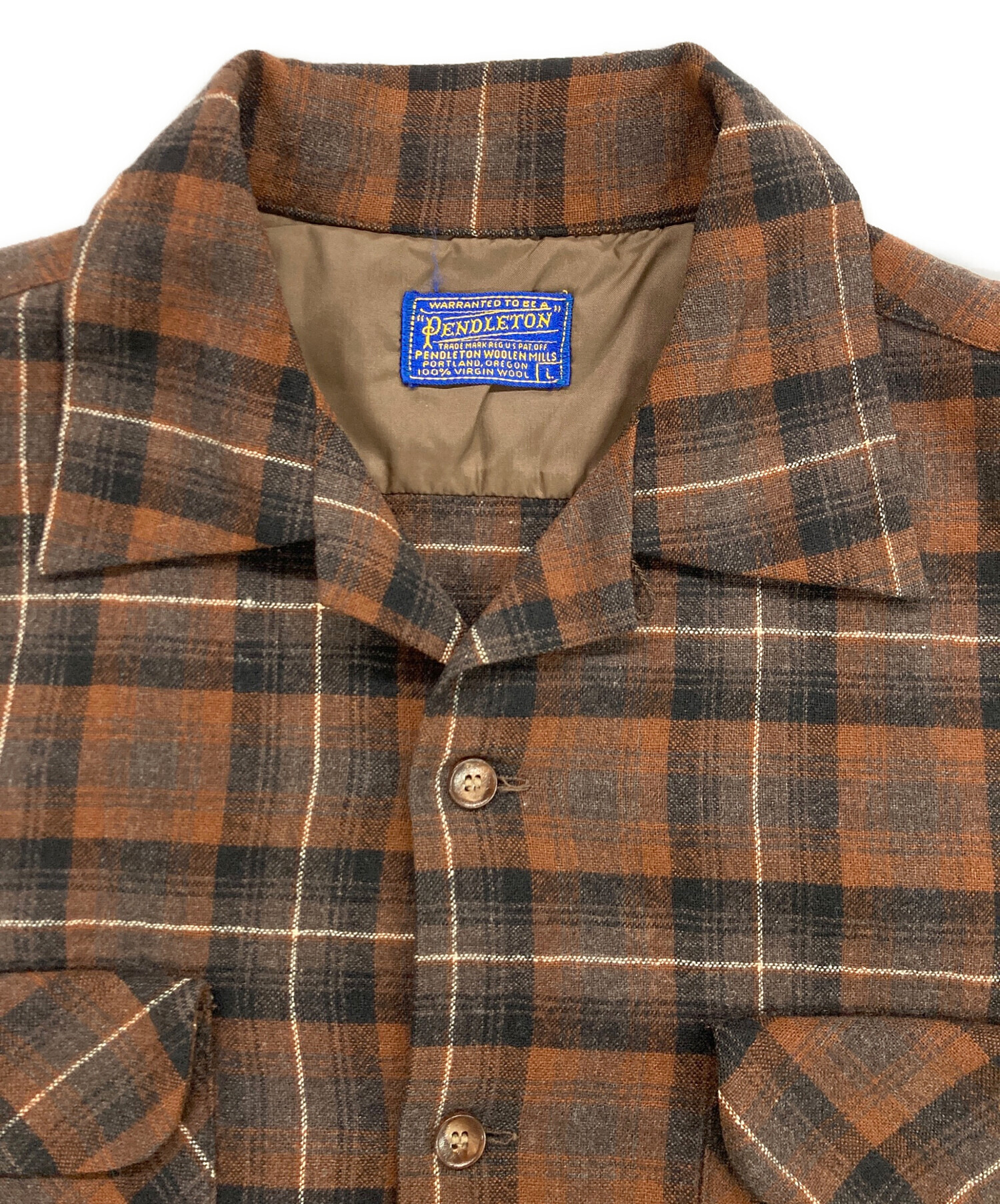 Pendleton 50s USA製ボードシャツ Lサイズ 中古・古着通販】PENDLETON (ペンドルトン) 50`Sボードシャツ ブラウン