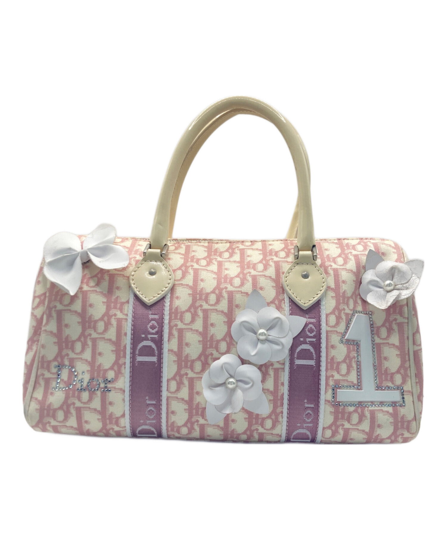 【美品】Christian Diorトロッター ミニボストン ピンク レザー 中古・古着通販】Christian Dior (クリスチャン ディオール