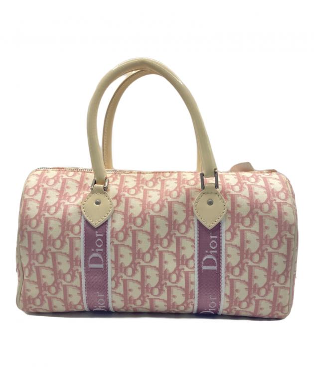 DIOR トロッター　ピンク ロゴ ボストンバッグ 中古・古着通販】Christian Dior (クリスチャン ディオール