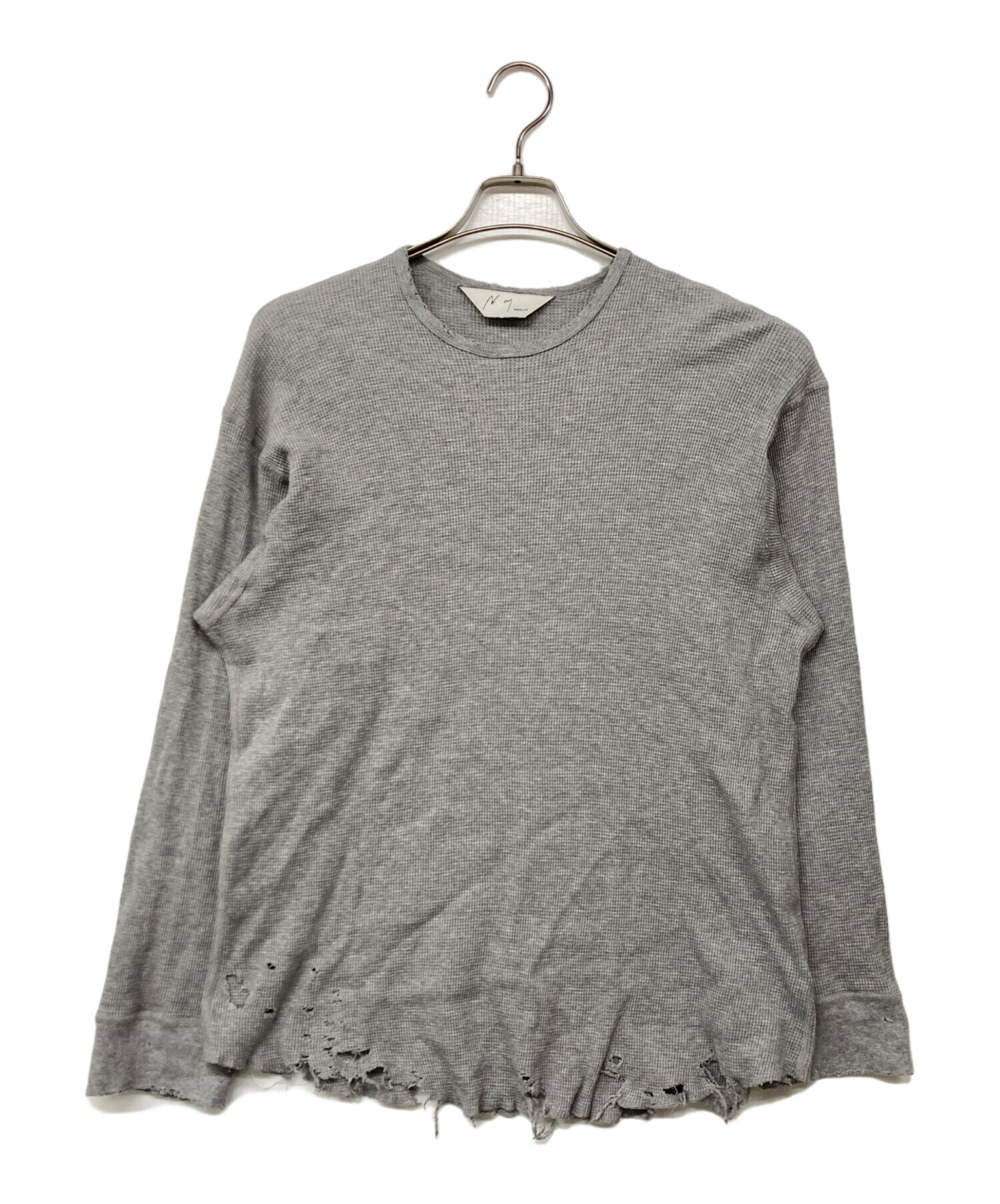 中古・古着通販】ANCELLM (アンセルム) DAMAGE WAFFLE CREW LS T-SHIRT