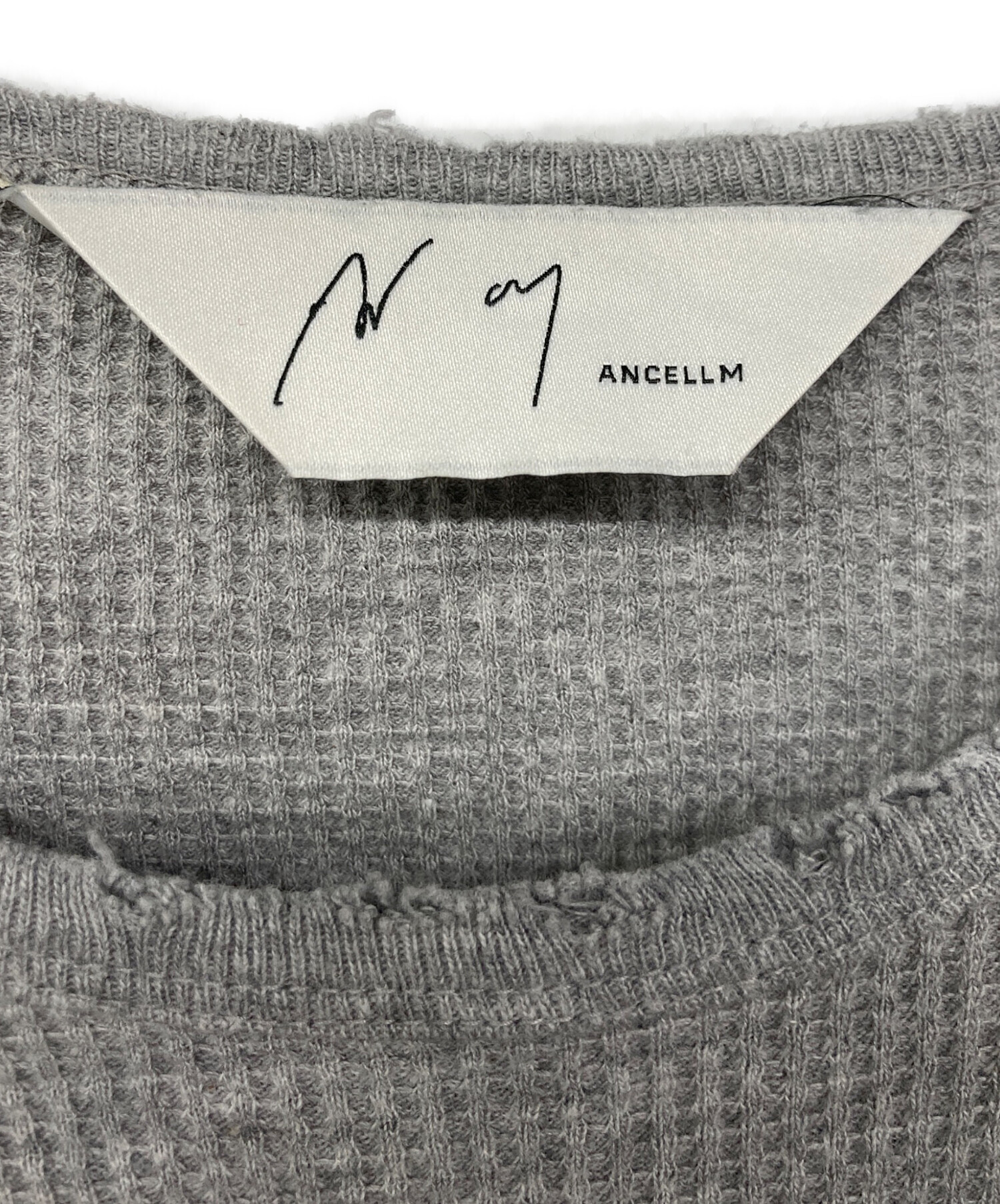 中古・古着通販】ANCELLM (アンセルム) DAMAGE WAFFLE CREW LS T-SHIRT