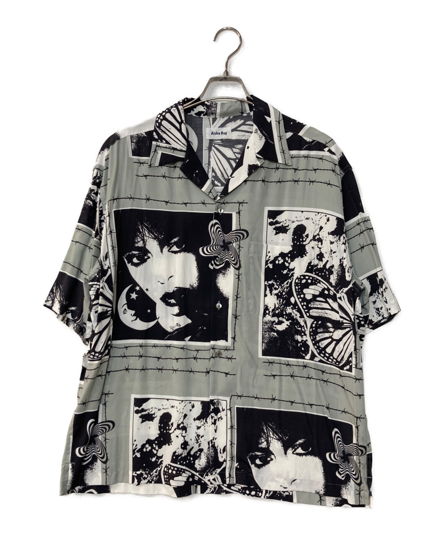 Aloha Rug 総柄シャツ ホワイト 中古・古着通販】ALOHA RUG (アロハラグ) レーヨンアロハ総柄シャツ