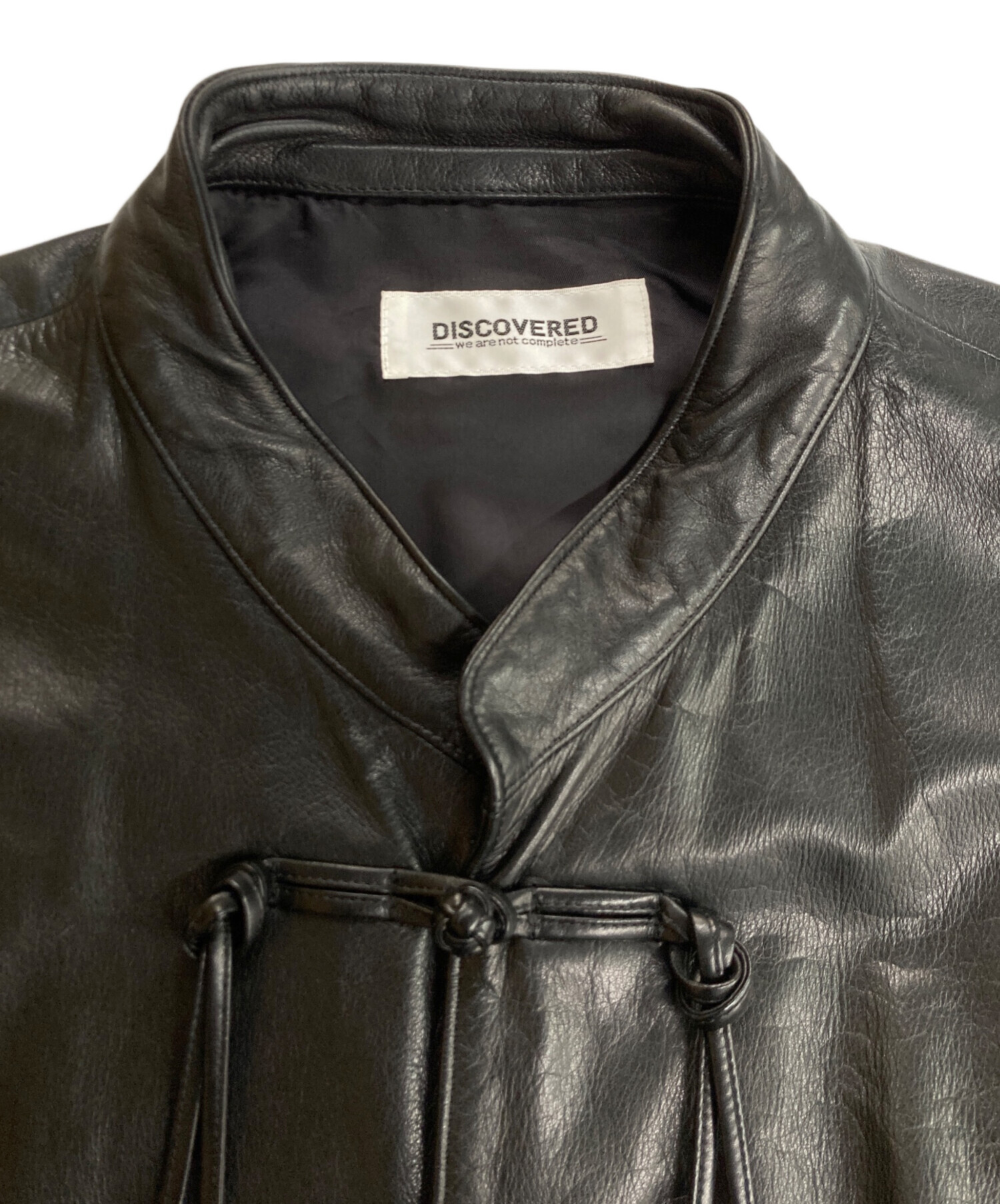 DISCOVERED チャイナシャツ ジャケット ブルゾン ブラック サイズ2 中古・古着通販】DISCOVERED (ディスカバード) Cow Leather China