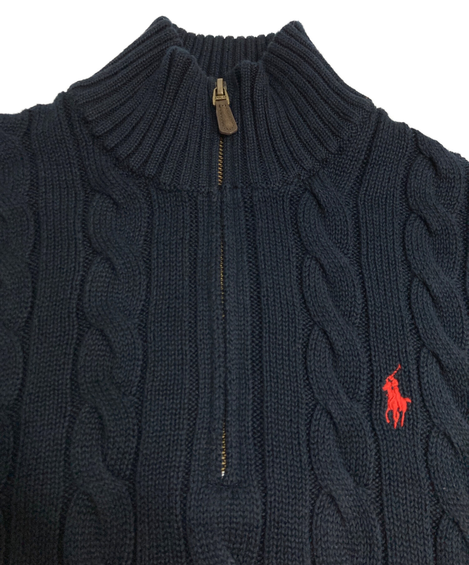 【新品・QRタグ】楽天人気ポロラルフローレン ドライバーズニット XL ネイビー 中古・古着通販】POLO RALPH LAUREN (ポロ・ラルフローレン) ハーフ