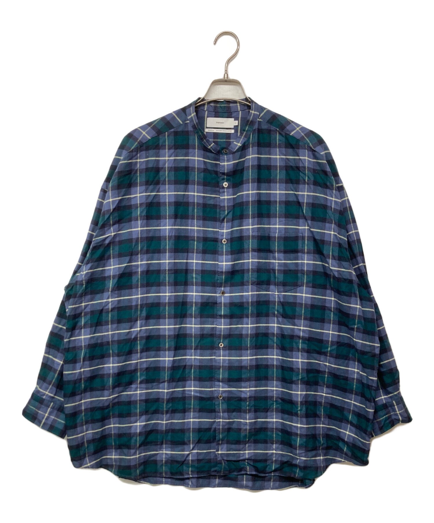 Graphpaper Sheer Check Oversized Regular Collar Shirt ⁄ Band
