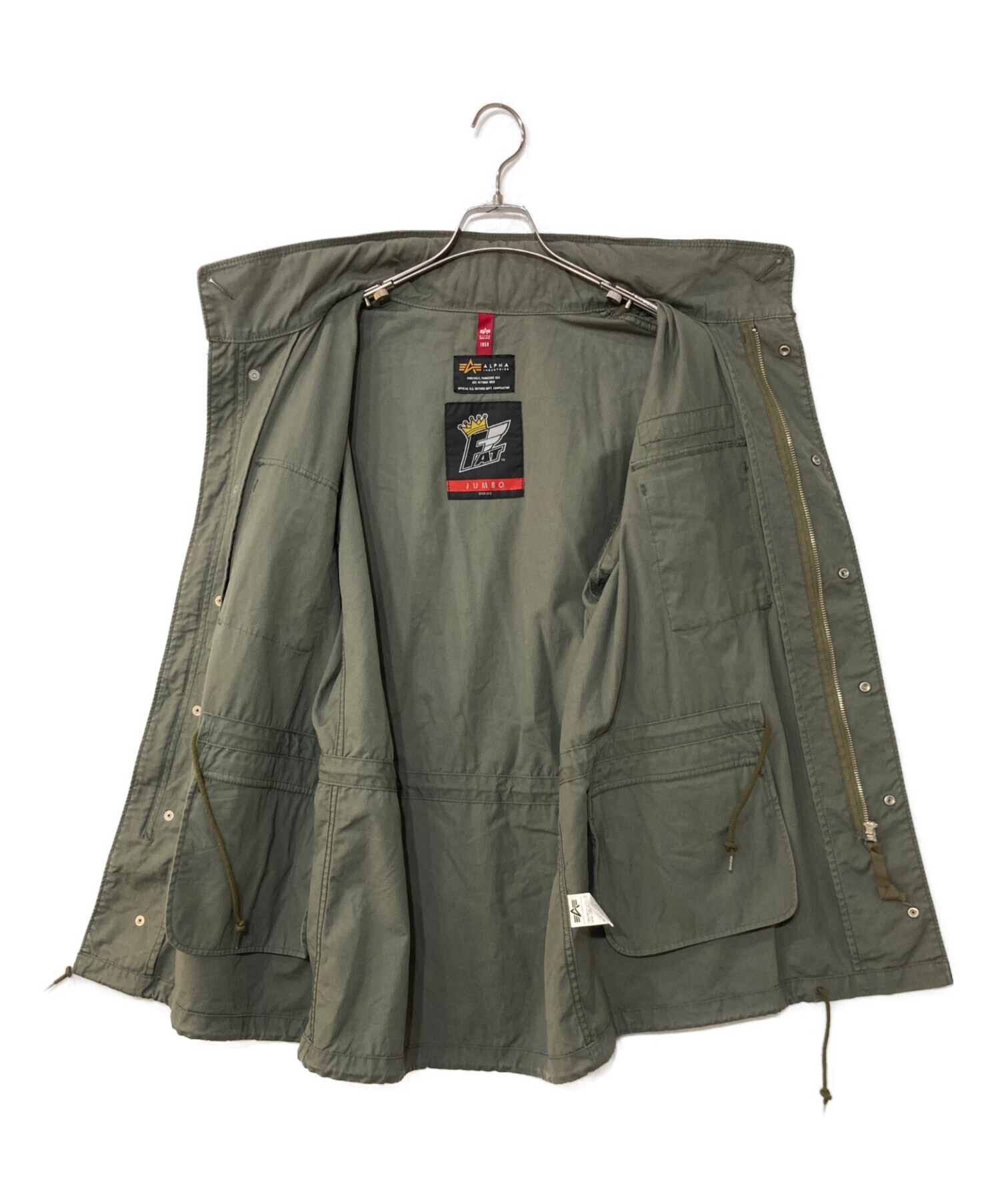 ALPHA (アルファ) FAT (エフエーティー) M-65ミリタリージャケット　MILITARY JACKET コラボアイテム グリーン  サイズ:3L