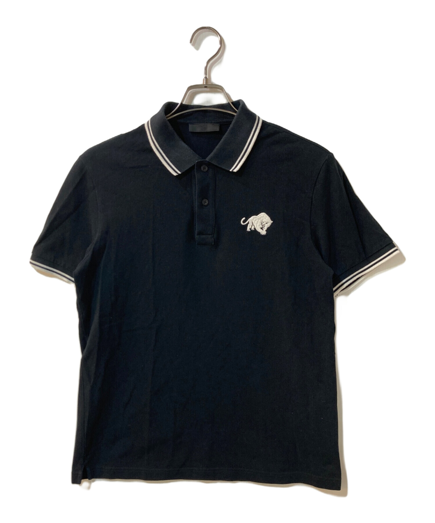 美品 PRADA ポロシャツ ブラック Lサイズ 中古・古着通販】PRADA (プラダ) ポロシャツ ブラック サイズ:L