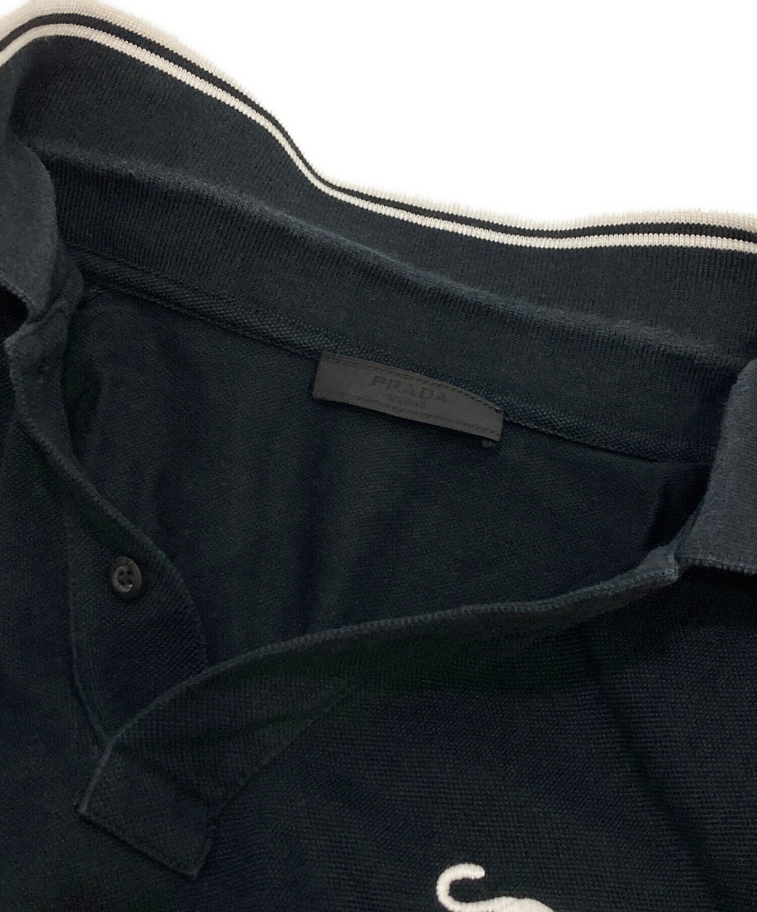 中古・古着通販】PRADA (プラダ) ポロシャツ ブラック サイズ:L