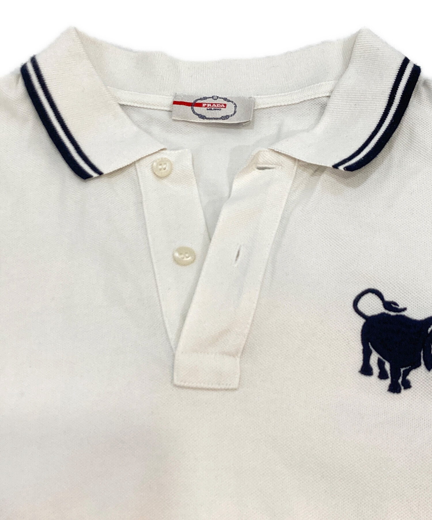 中古・古着通販】PRADA (プラダ) ポロシャツ ホワイト サイズ:L