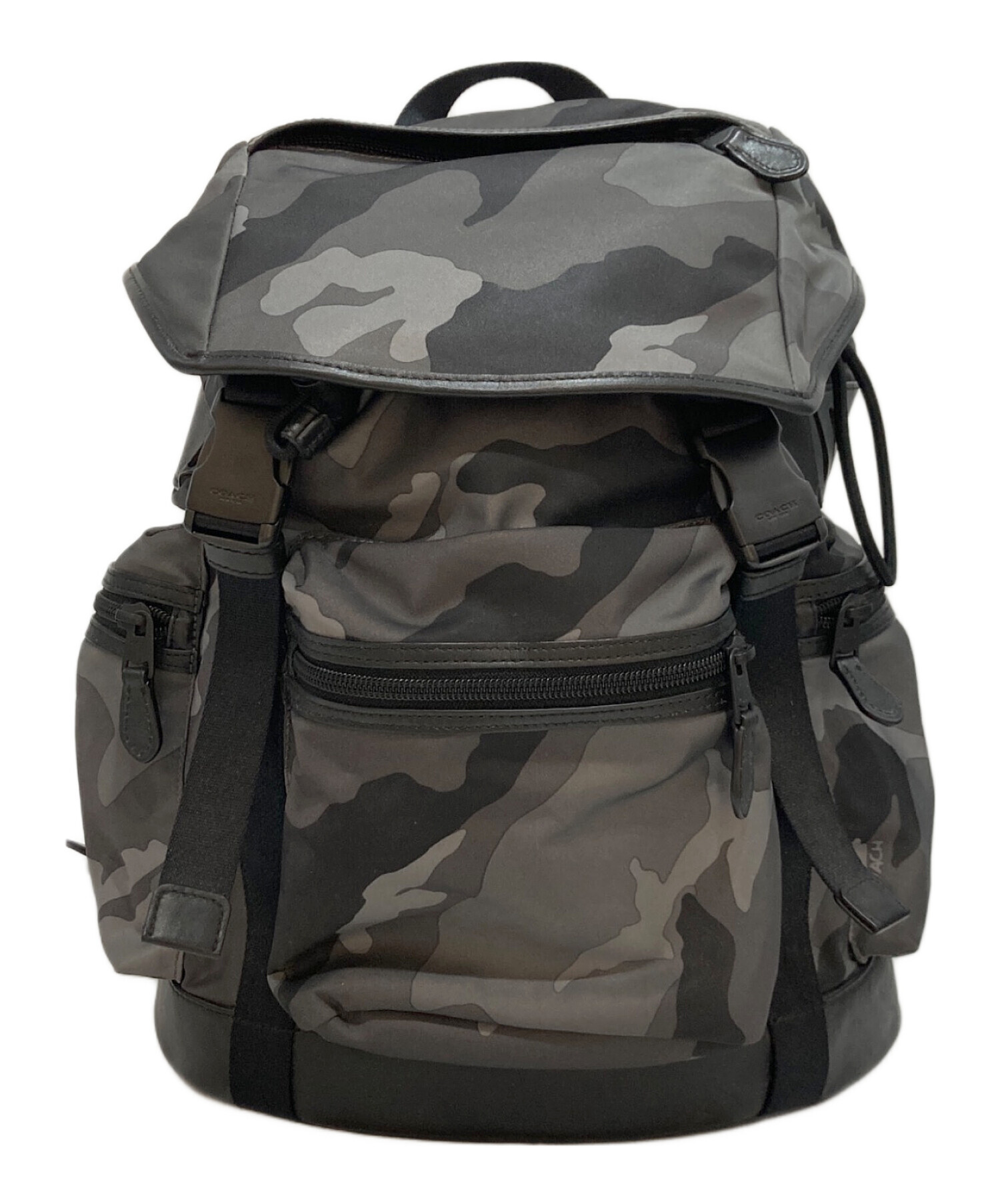 中古・古着通販】COACH (コーチ) カモフラージュ柄リュック グレー 