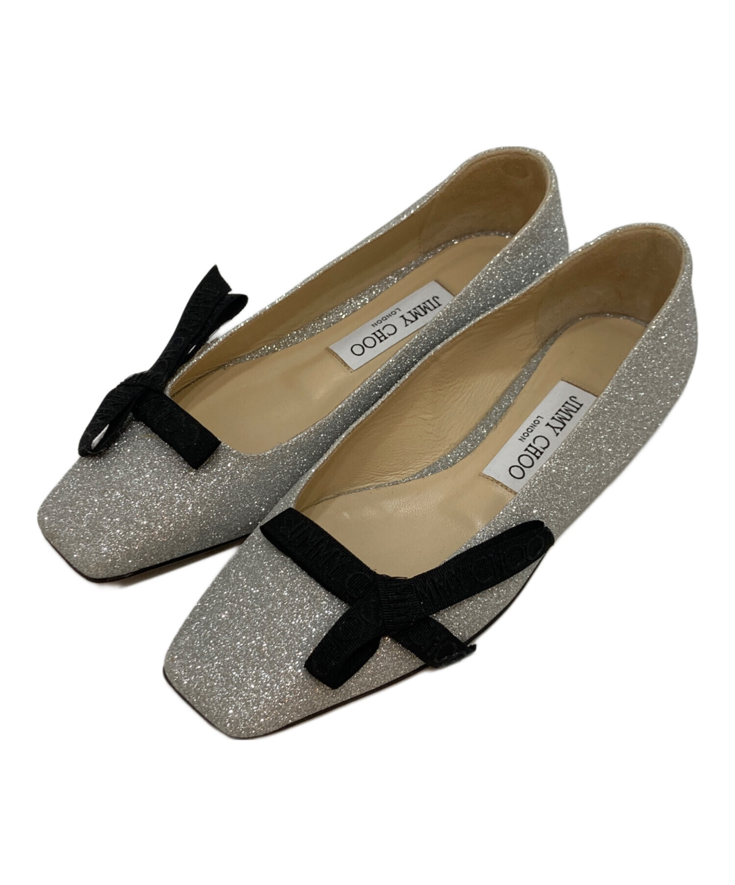 ジミーチュウ ビジュー　バレリーナ　フラット パンプス 35.5 22.5 美品 中古・古着通販】JIMMY CHOO (ジミーチュウ) VEDA BALLERINA ヴェーダ