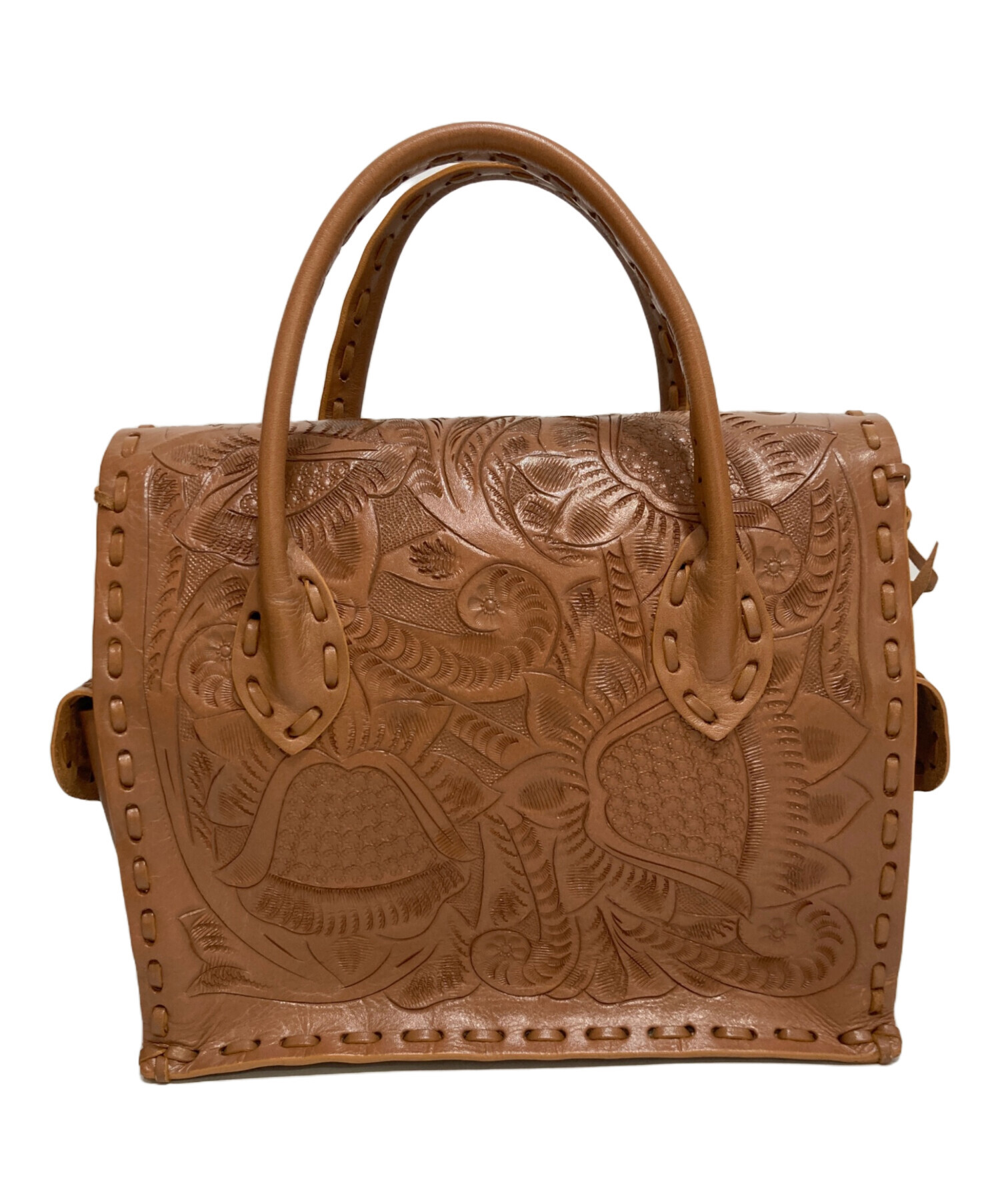 5引き半額 Carving tribes Maestra S ハンドバッグ ブラウン レザー 