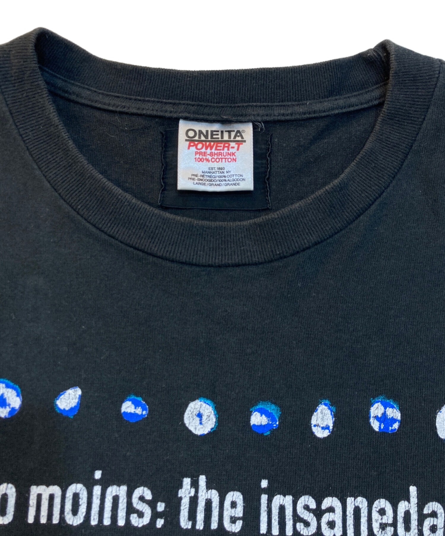 中古・古着通販】MINUS (マイナス) プリントTシャツ ブラック サイズ 