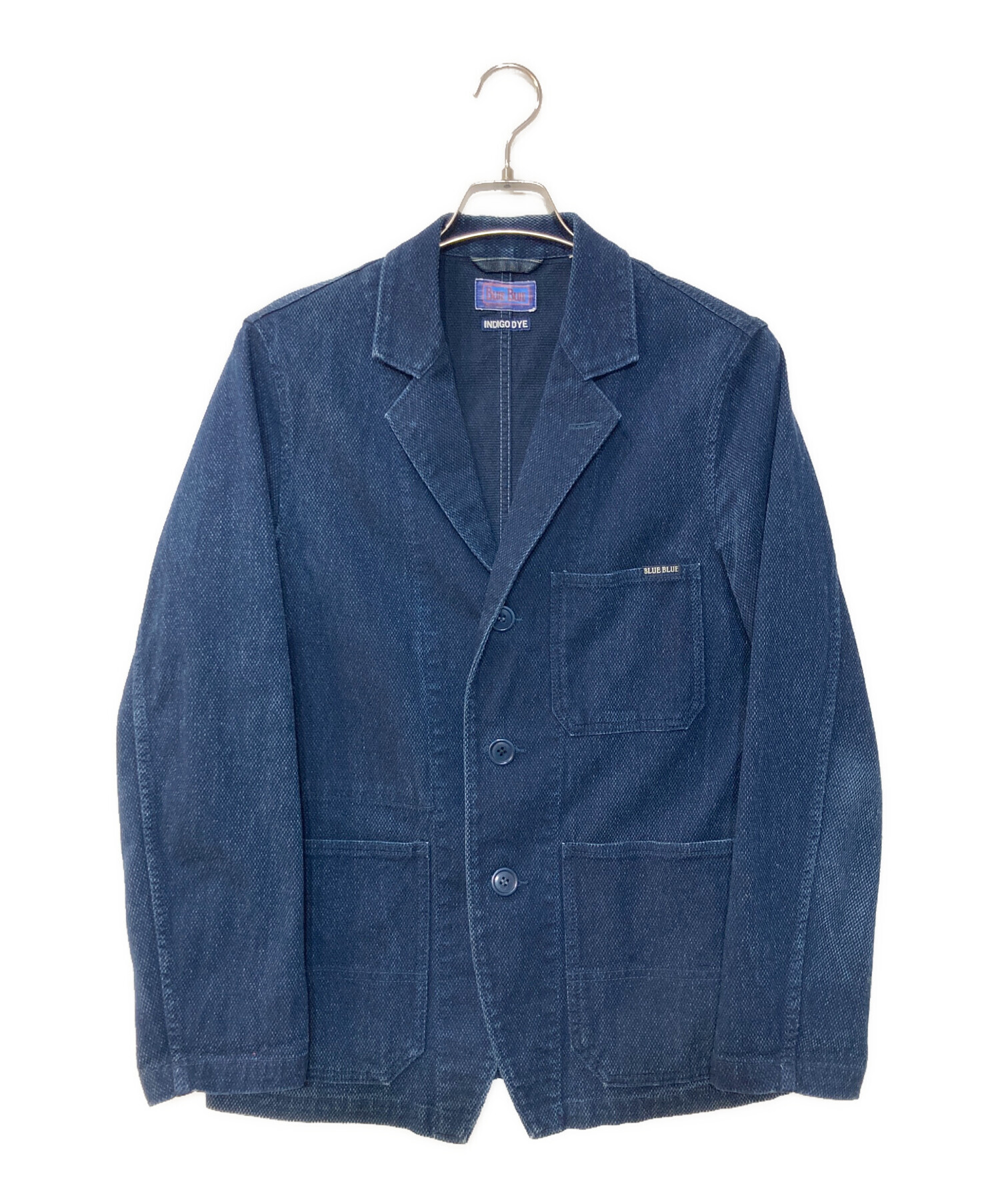 blue blue 刺し子 アトリエコート ジャケット インディゴ 美品 中古・古着通販】BLUE BLUE (ブルーブルー) 刺し子インディゴ染め