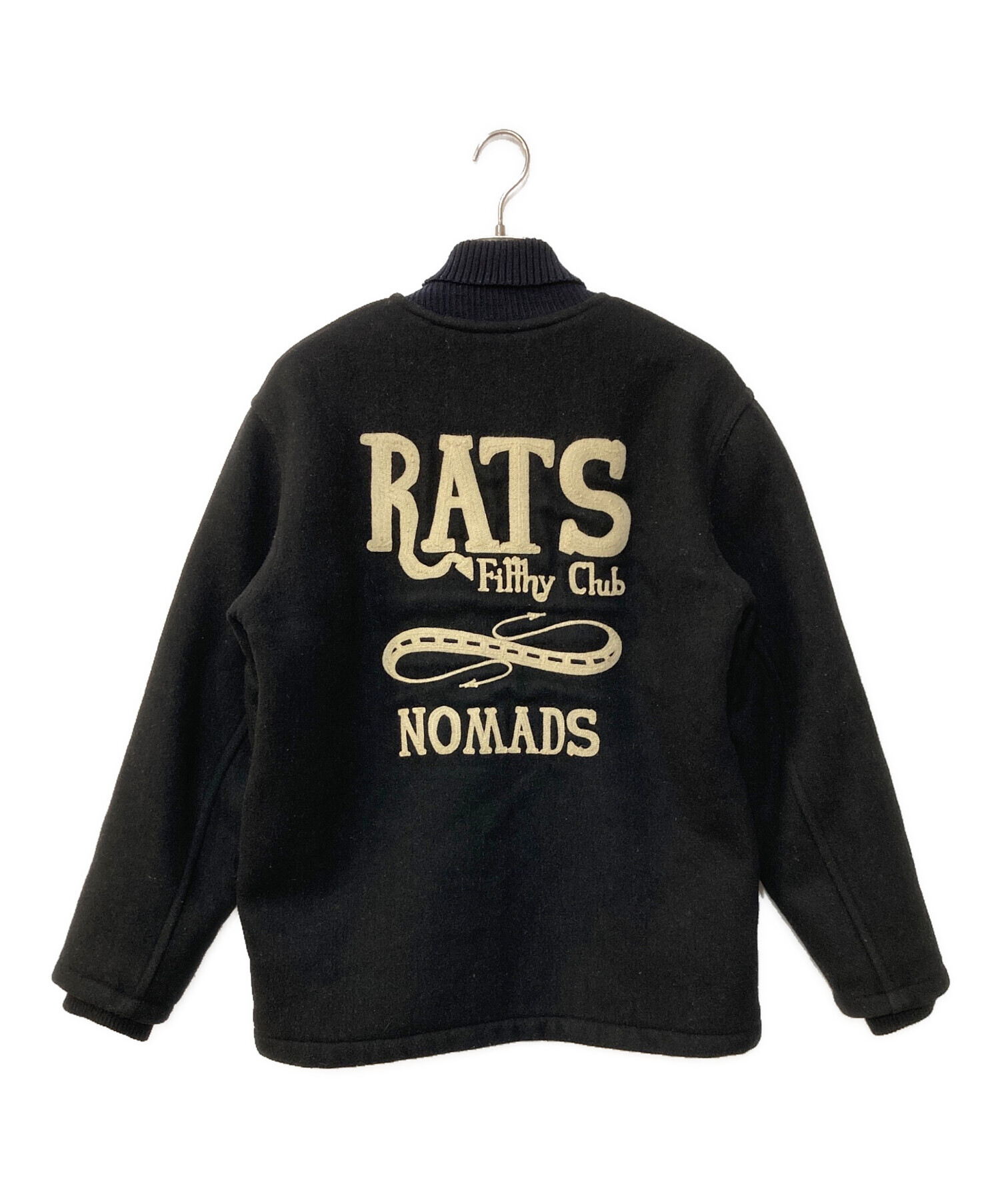 RATS ウールスタジャン　ＸＬ 中古・古着通販】RATS (ラッツ) ウールクラブスタジャン ブラック