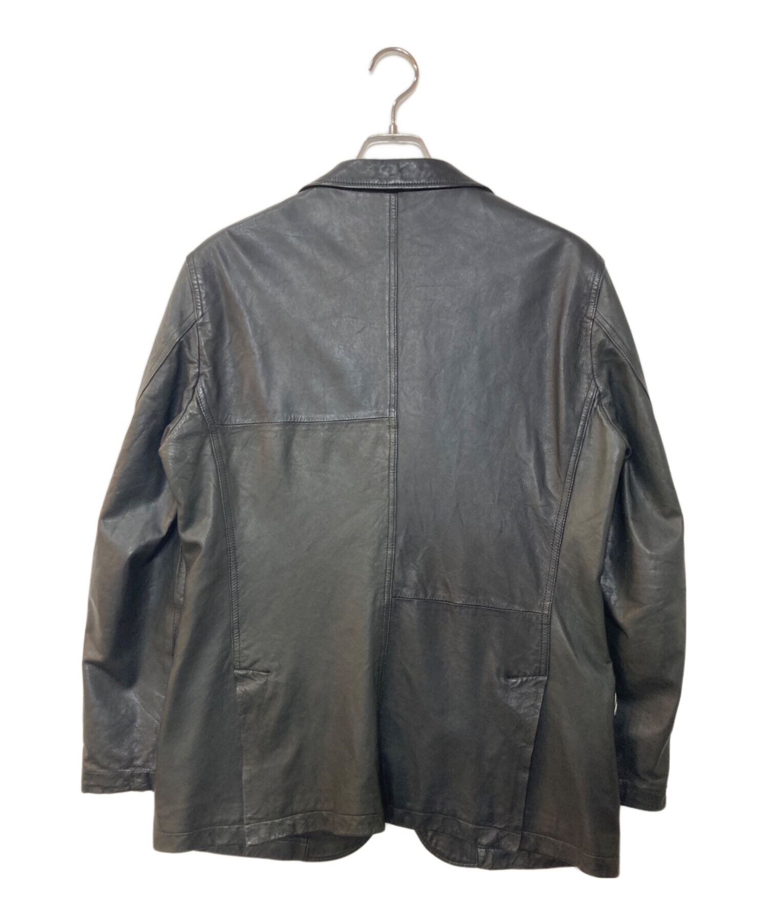 ポールスミス PaulSmith レザージャケット テーラード 黒 グリーン L 中古・古着通販】PAUL SMITH (ポールスミス) ラムレザー テーラード