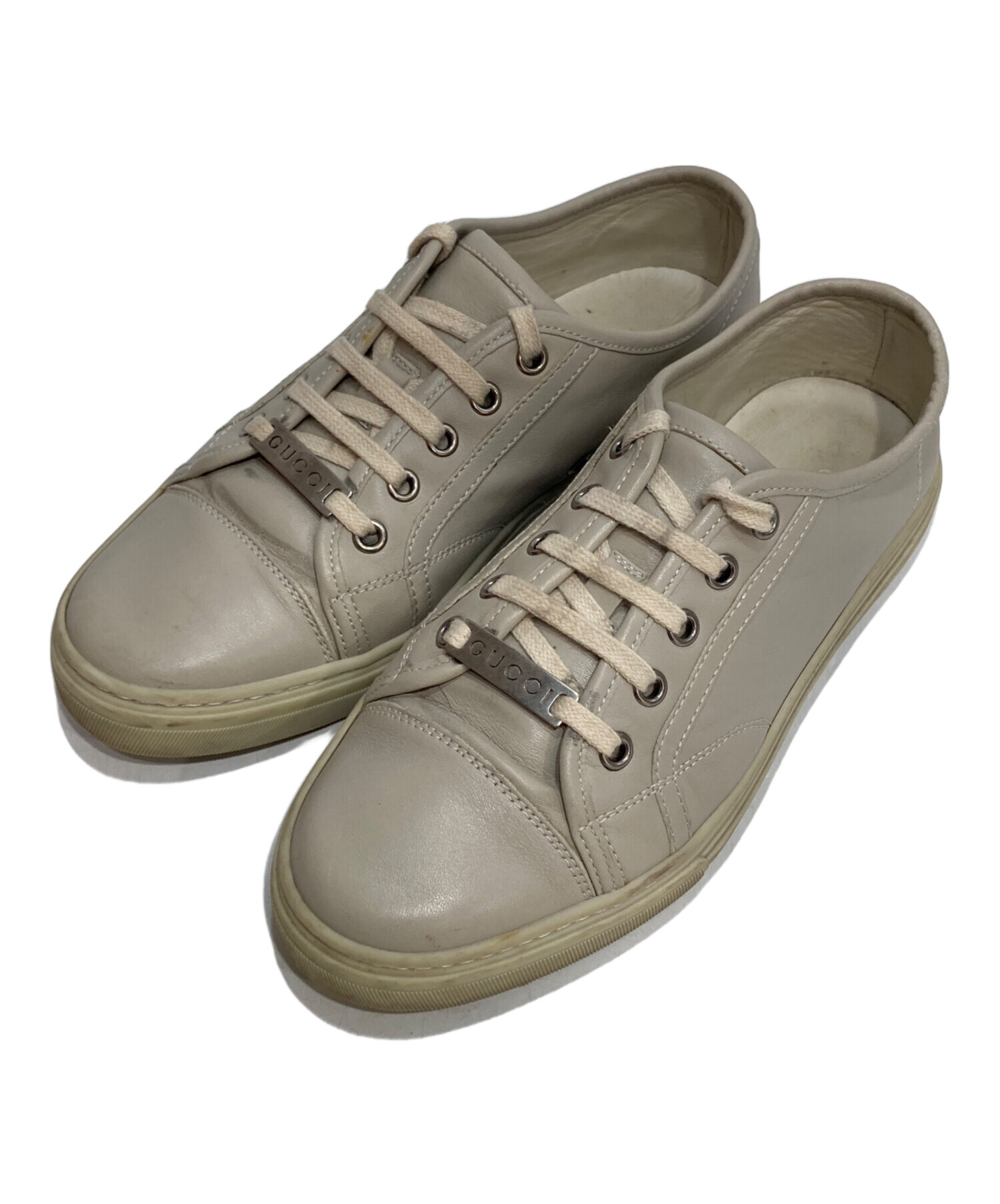 グッチ　ローカット　スニーカー 中古・古着通販】GUCCI (グッチ) ローカットスニーカー アイボリー