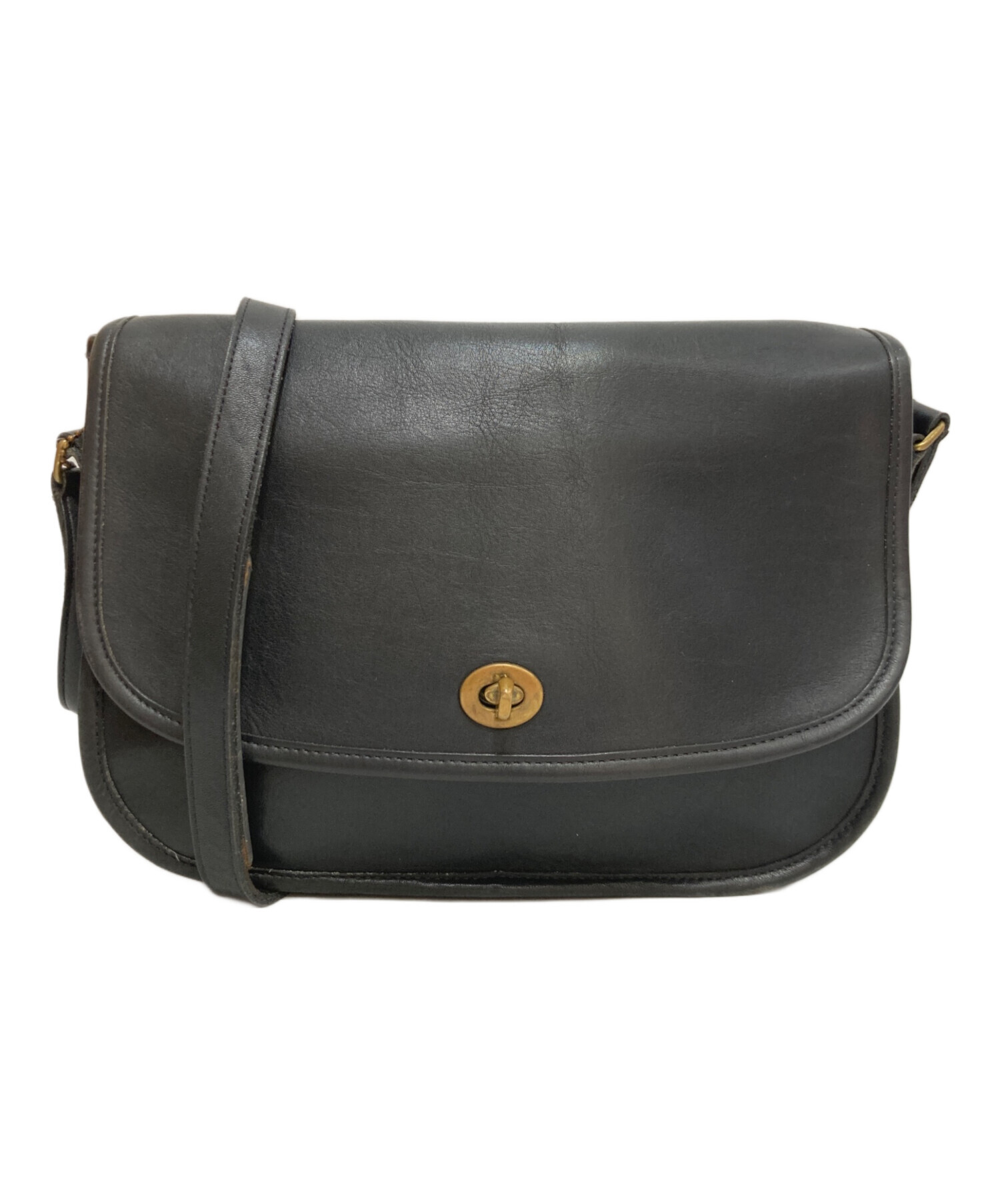 極美品 コーチ シグネチャー ターンロック ショルダーバッグ フラップ 中古・古着通販】COACH (コーチ) ターンロックフラップショルダー