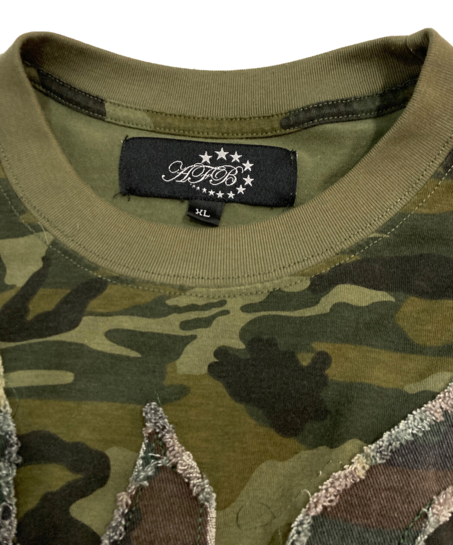 中古・古着通販】AFB (エーエフビー) カモ柄迷彩Tシャツ グリーン
