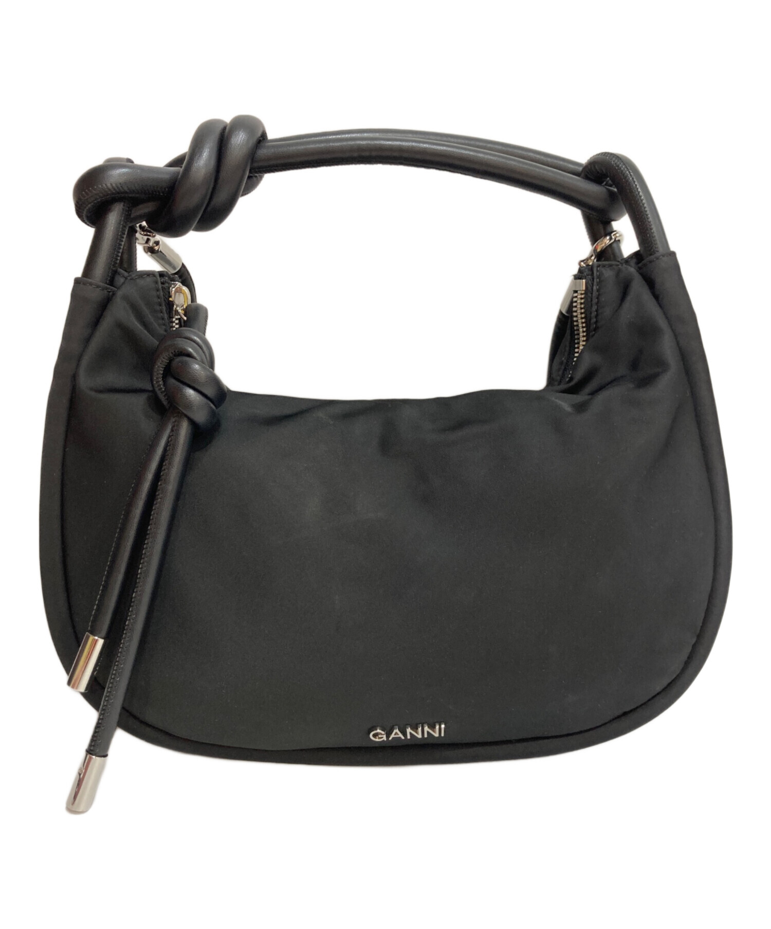 GANNI ガニー ハンドバッグ Knot Baguetteブラック 中古・古着通販】GANNI (ガニー) KNOT BAGUETTE ハンドバッグ ブラック