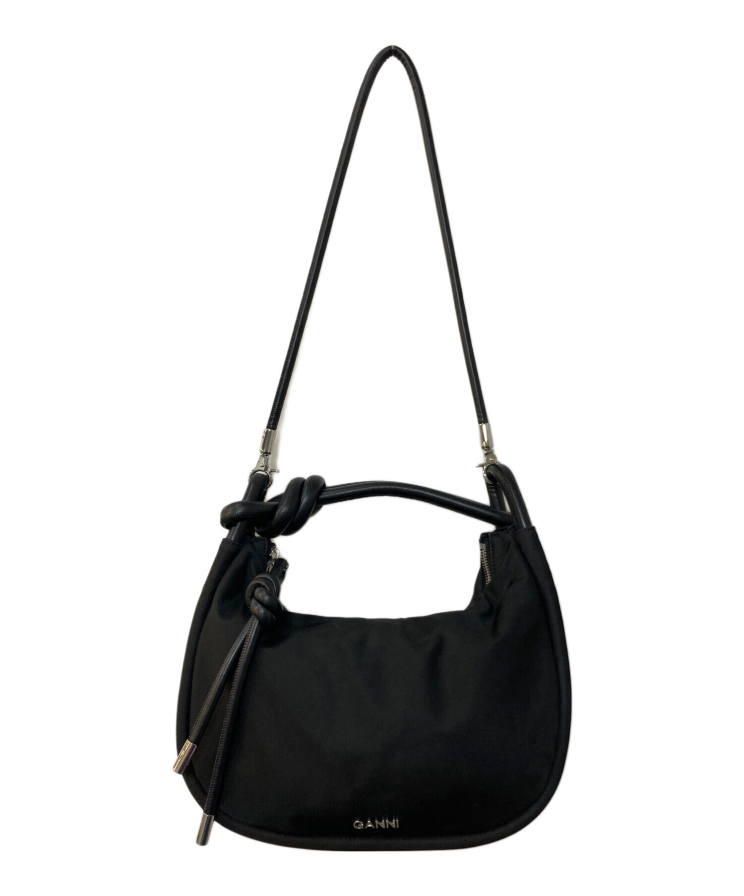 中古・古着通販】GANNI (ガニー) KNOT BAGUETTE ハンドバッグ ブラック