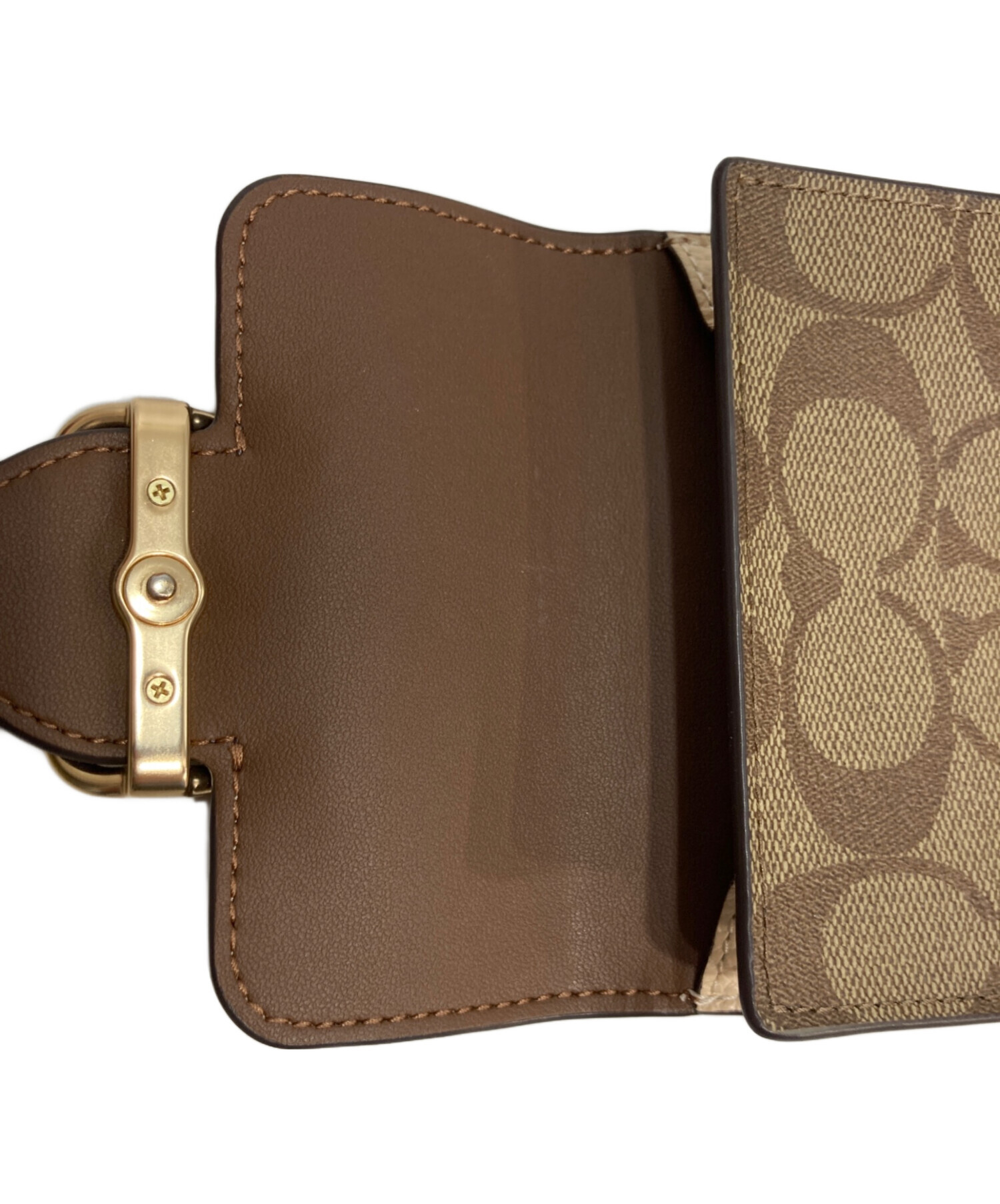 COACH コーチ 財布・ケース  茶 【古着】【中古】【送料無料】 中古・古着通販】COACH (コーチ) 3つ折り財布 ブラウン｜ブランド