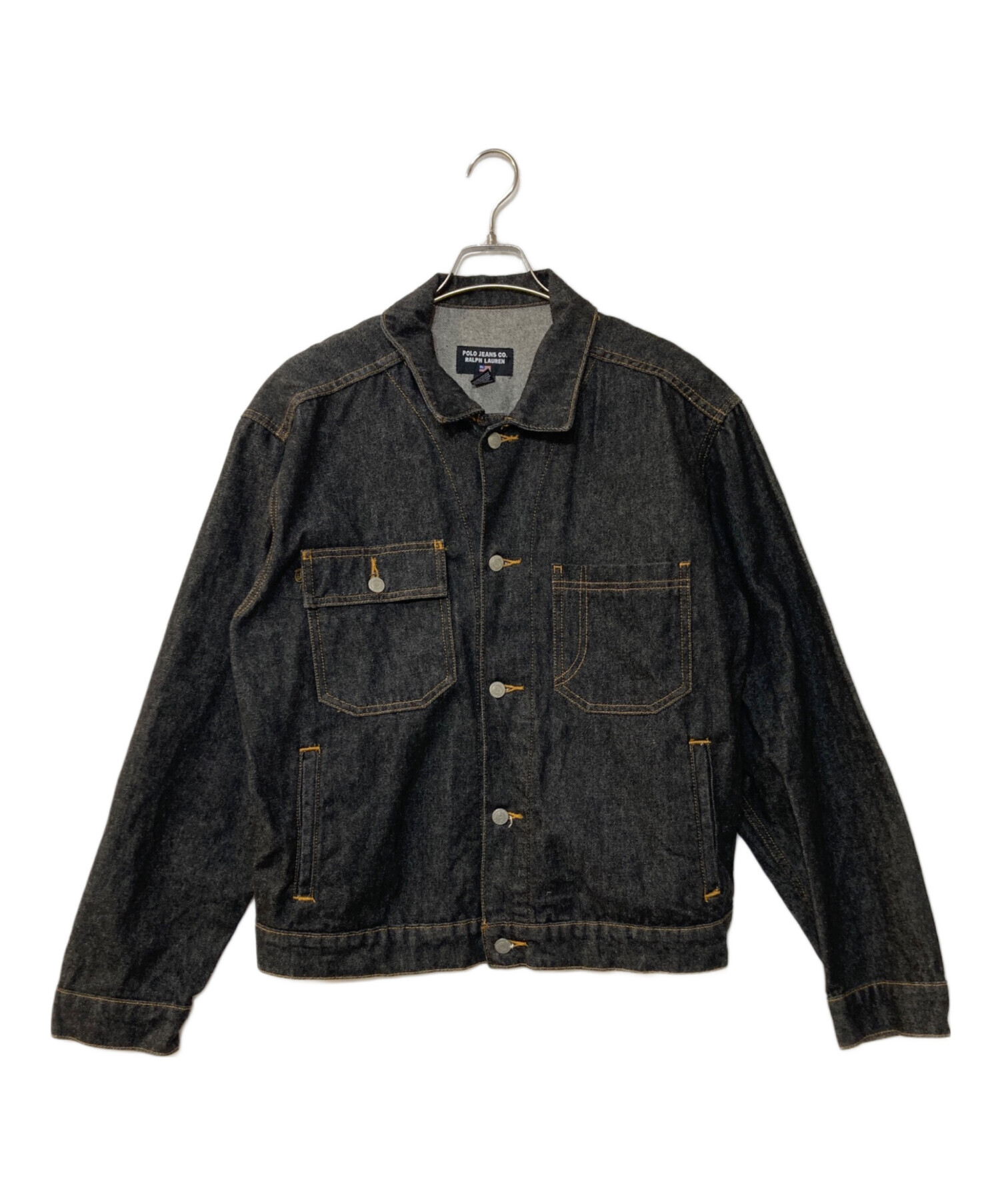 90s Polo Jeans ブラックデニムジャケット　先染め 90s カナダ製 POLO JEANS 先染めブラックデニムジャケット - メルカリ