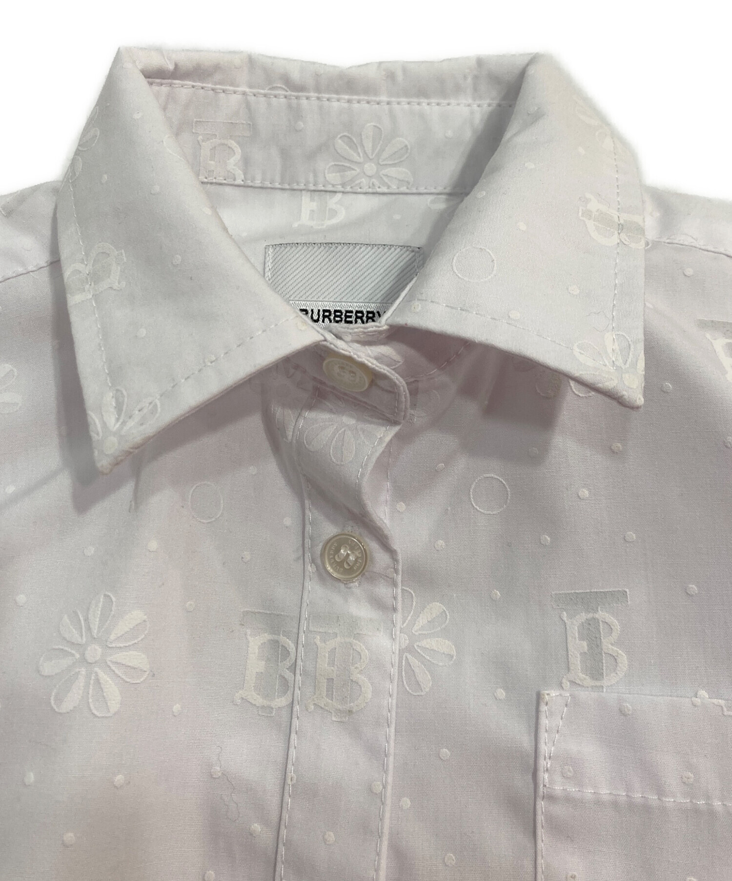 中古・古着通販】BURBERRY (バーバリー) ロゴ刺繍シャツ ホワイト