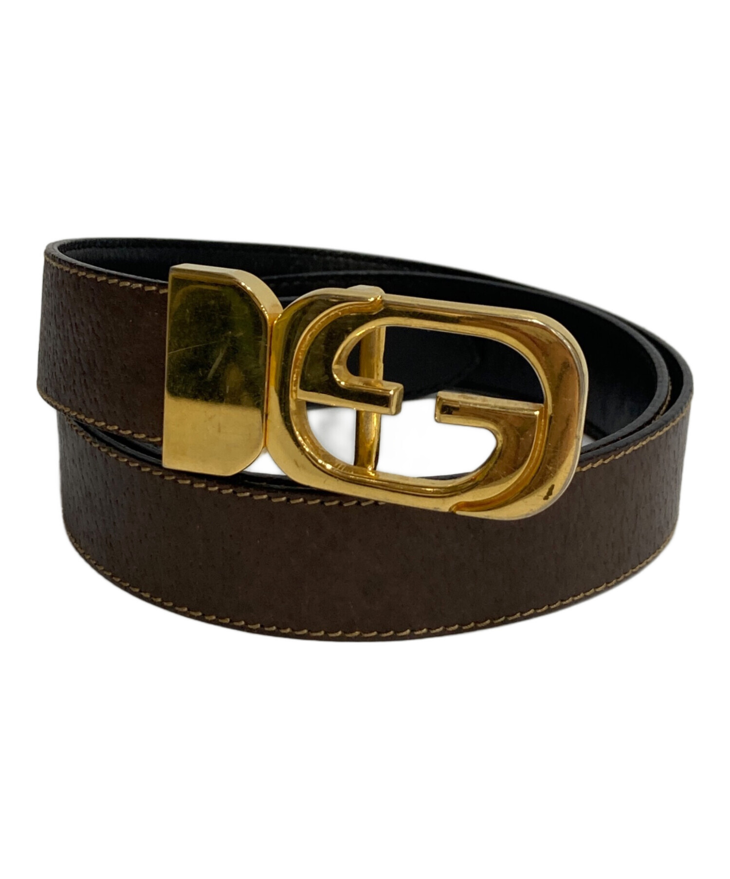 ゆうほママ⭐️GUCCI グッチ Vintage レザーベルトリバーシブル 中古・古着通販】GUCCI (グッチ) リバーシブルレザーベルト ブラウン